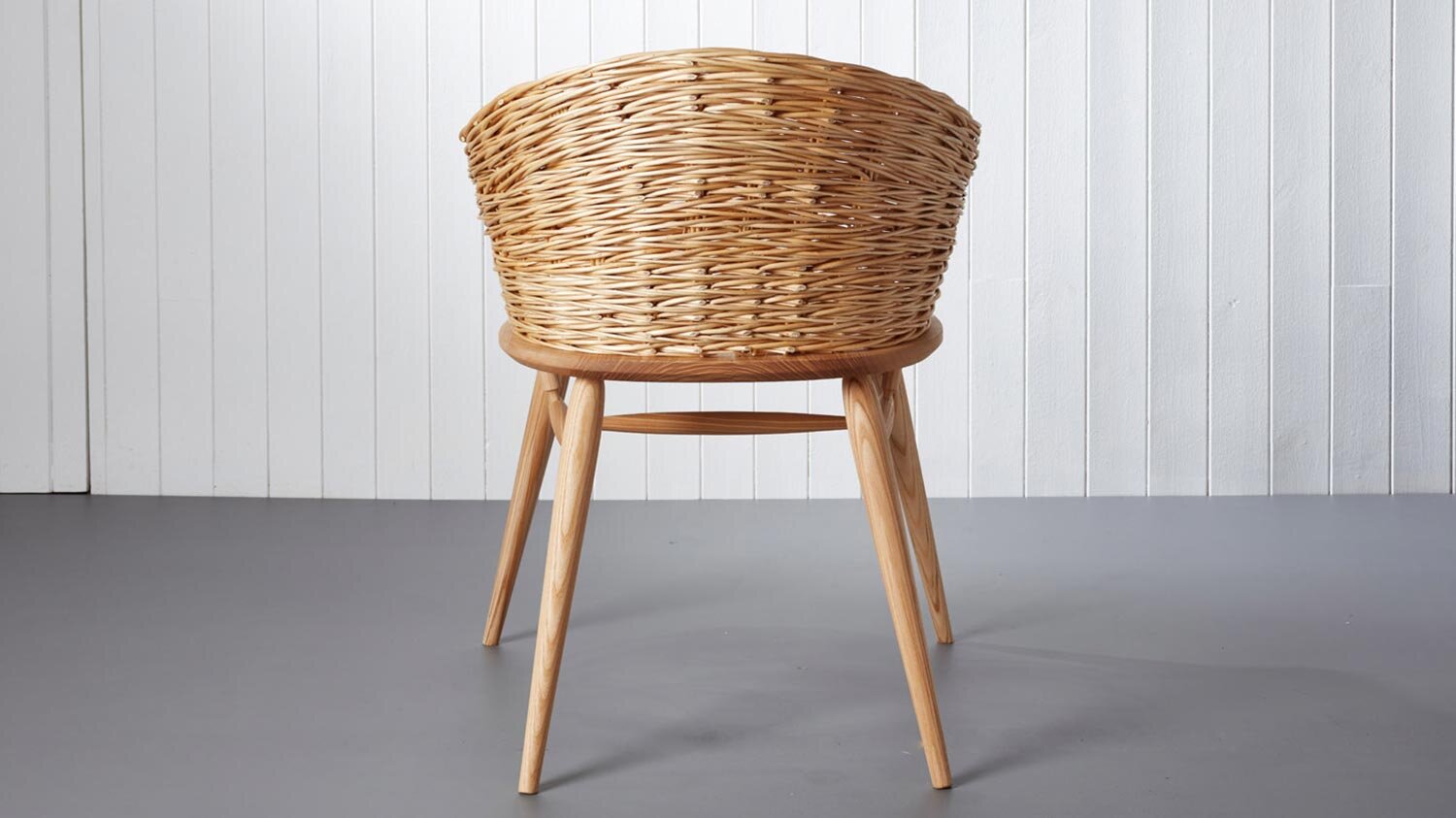 Willow woven backed dining chair