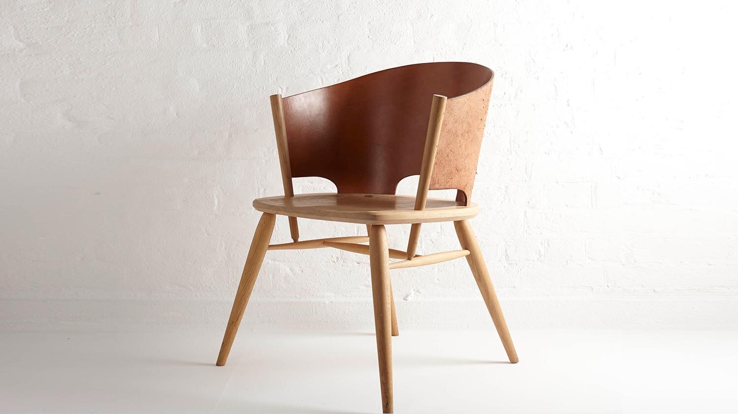 Chair with leather back