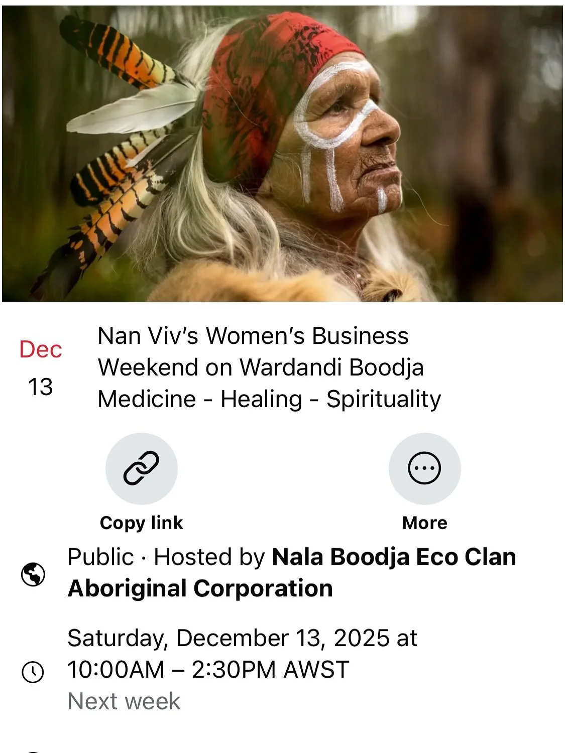 A rare and special opportunity to spend the weekend learning about bush medicine and Wardandi ways hosted by Nala Boodja Eco Clan in Witchcliffe.