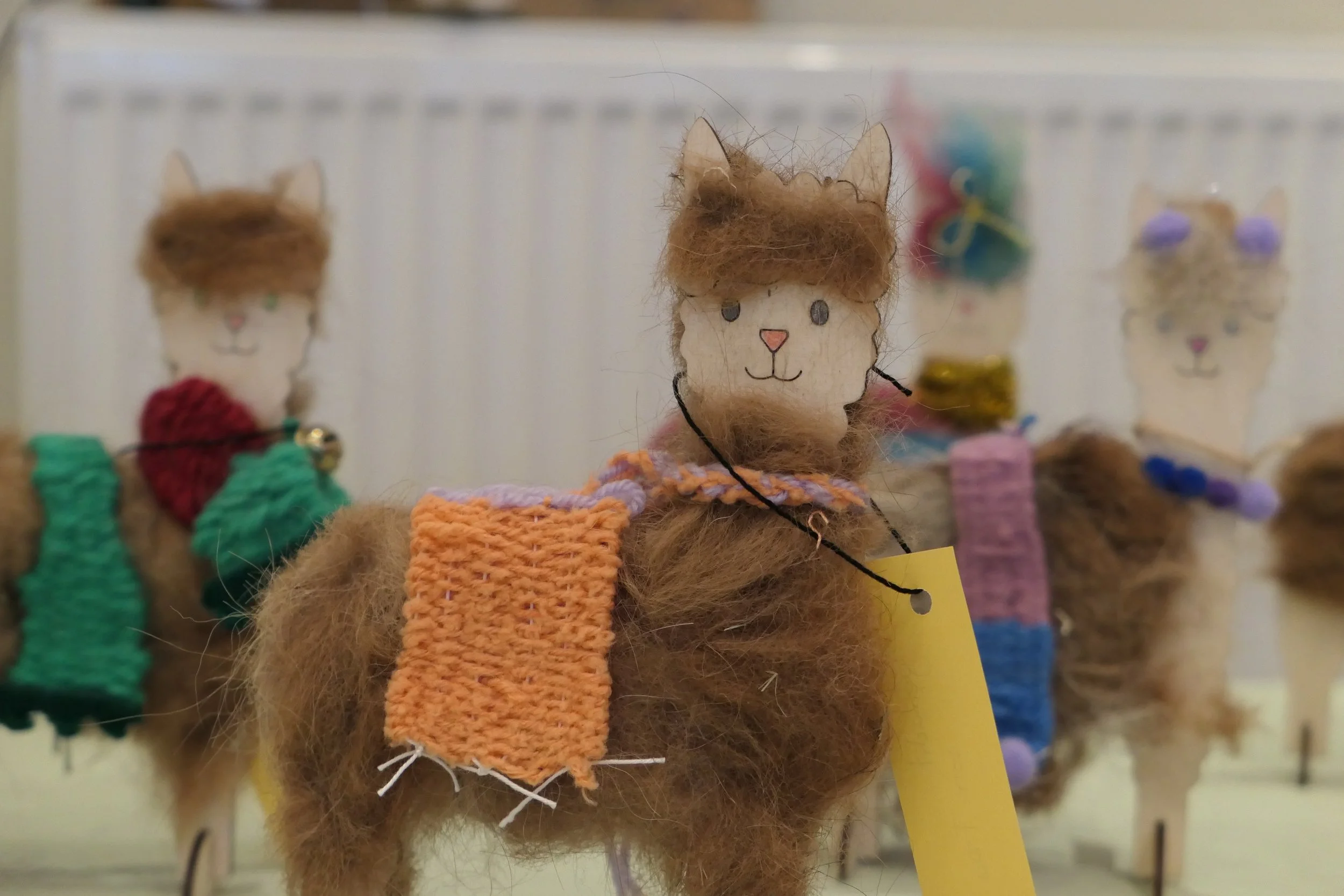 Lama-Haare zum basteln im Wohnheim Hötting.