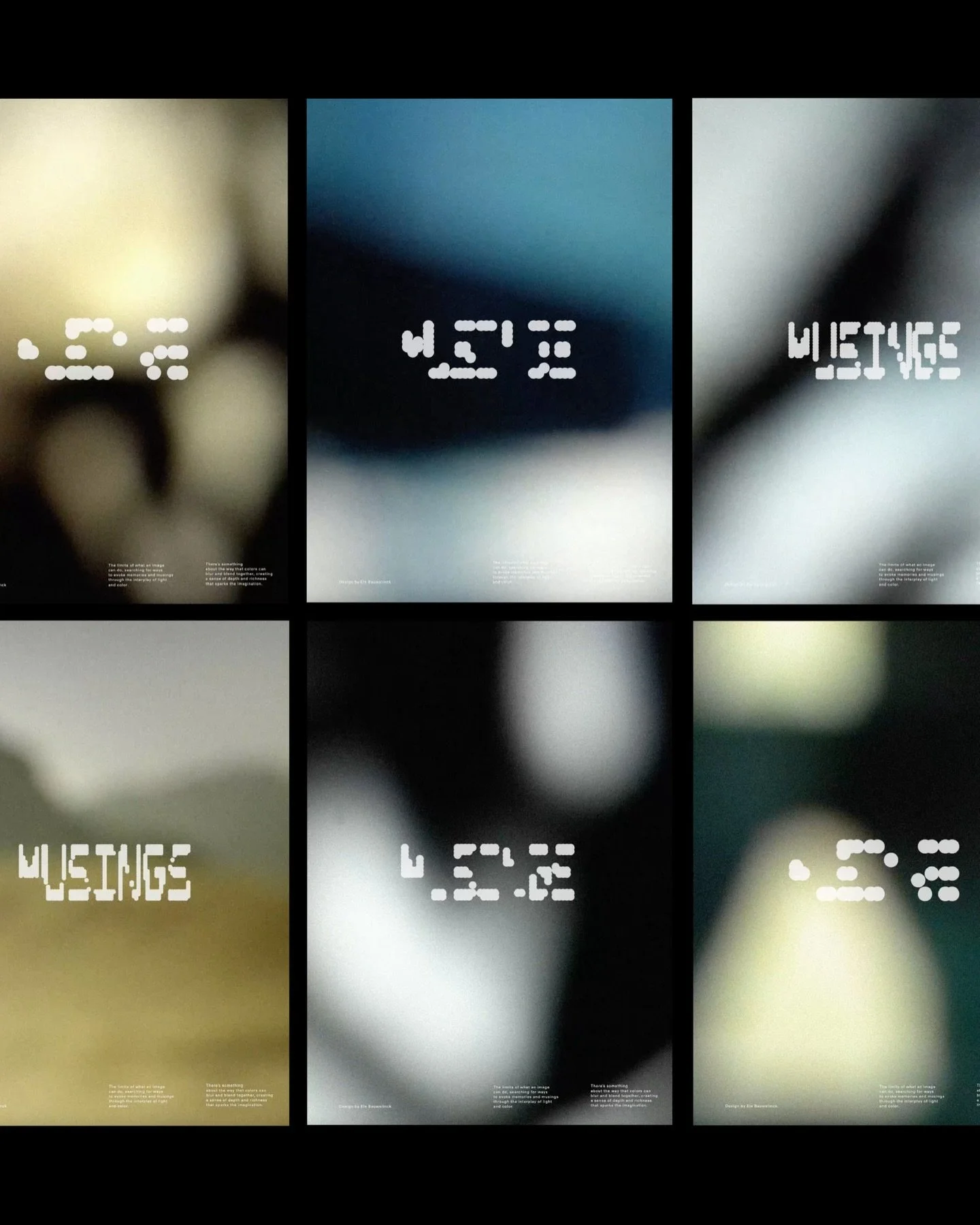 Musings explores the boundaries of abstraction and imagination through light and color. Soft transitions and blurred hues evoke memory and introspection, recalling the space between sleeping and waking where perception loosens and the mind drifts. In