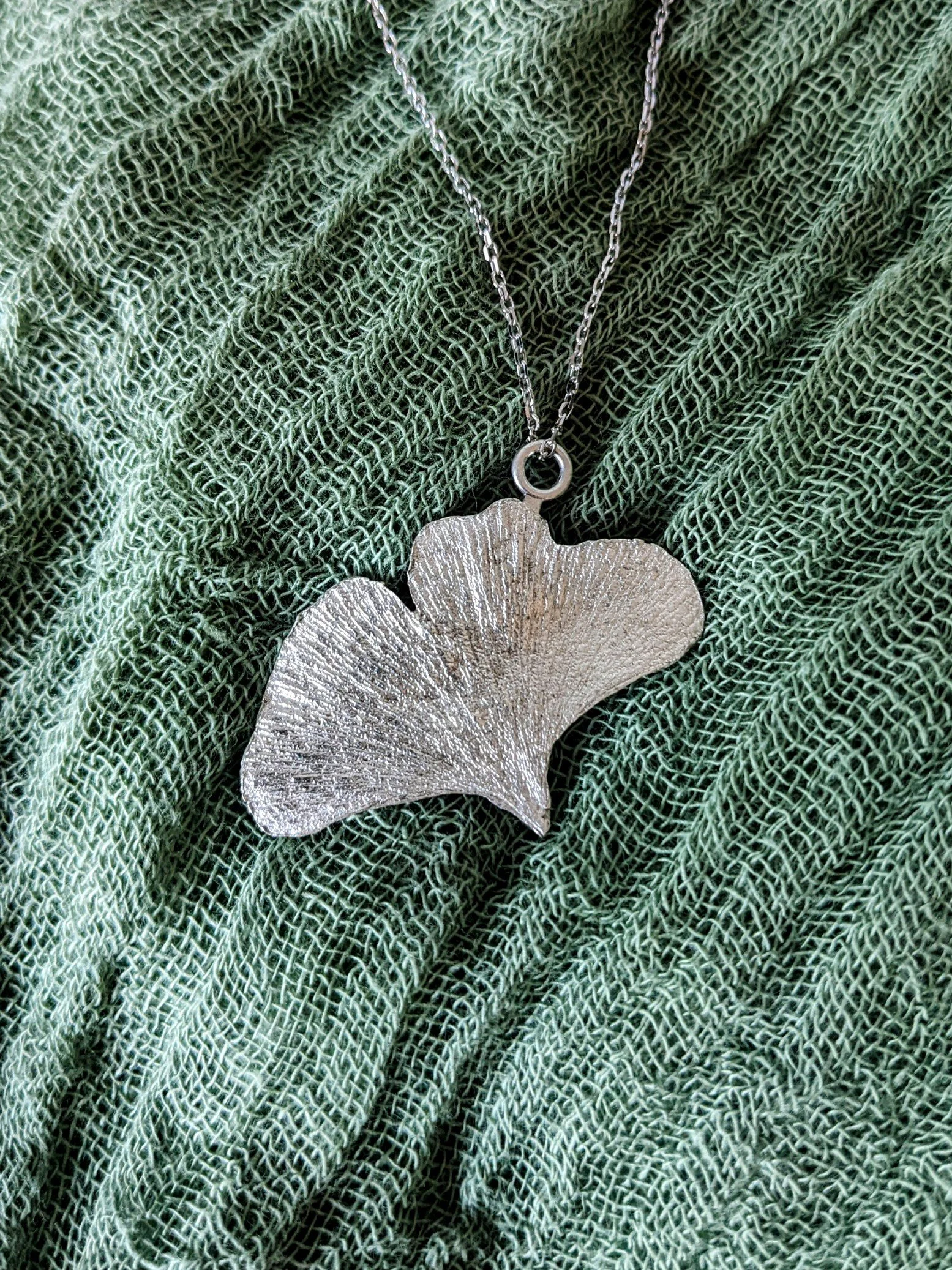 Ginkgo Leaf PMC Necklace - Busydaydreams