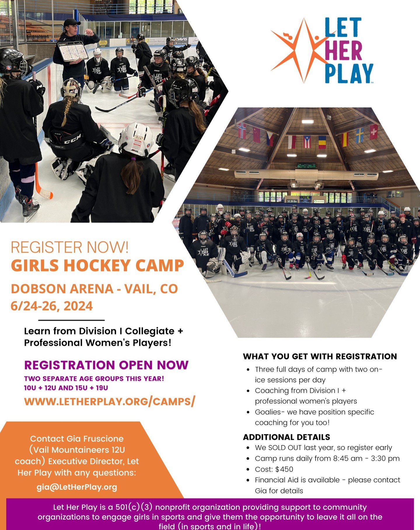 There are still a few spots available in our girls hockey camp in Colorado June 24-26. Our coaches are women's collegiate players and coaches (one is an olympian too). Visit our website under &quot;camps&quot; for more details. 

#girlshockey #girlsi