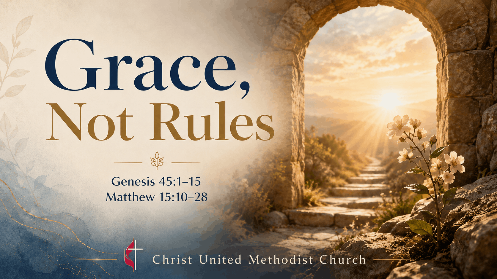 Sunday, August 16,2026 “Grace, Not Rules” 