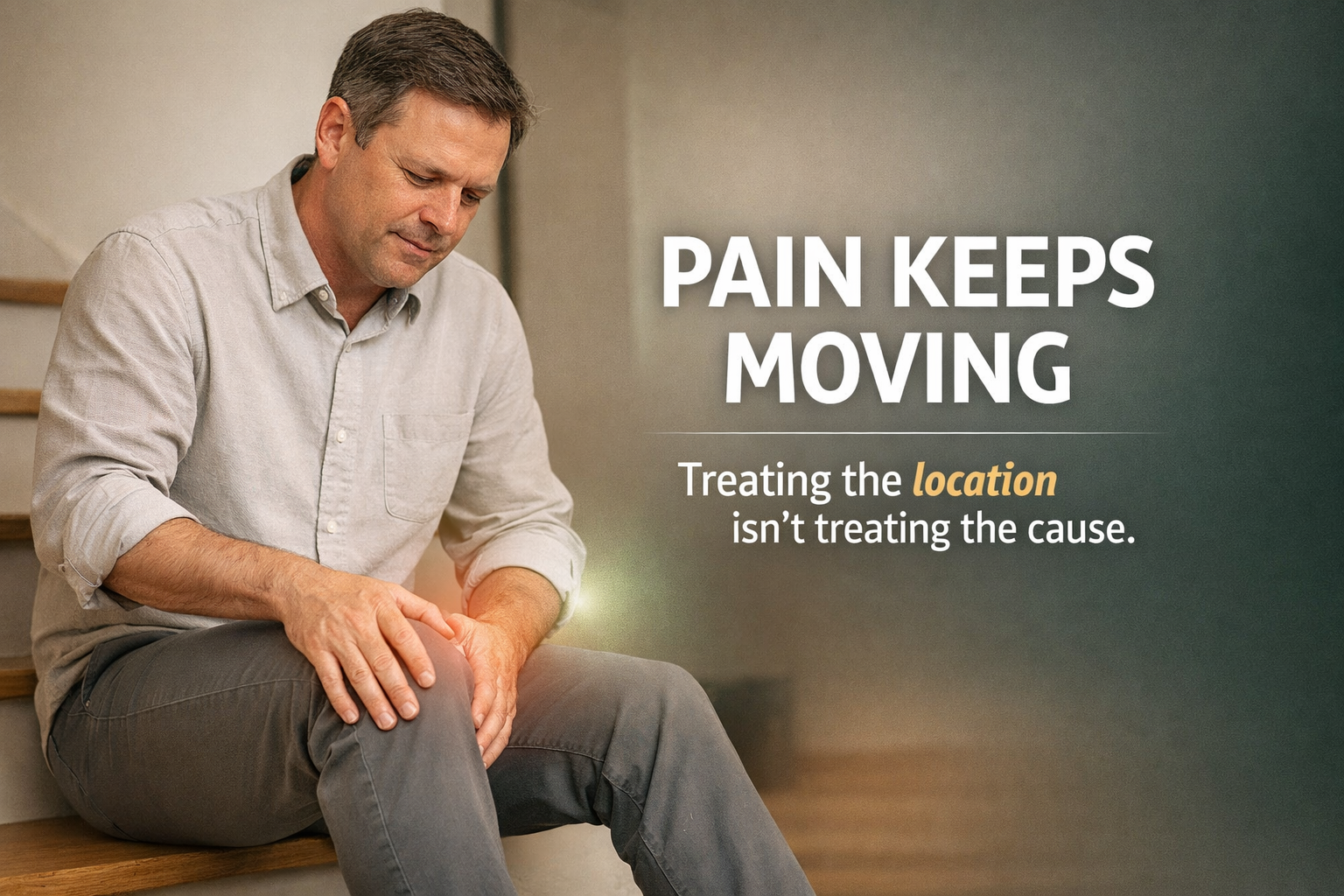 Recurring pain shifting from knee to hip over time in Toronto.