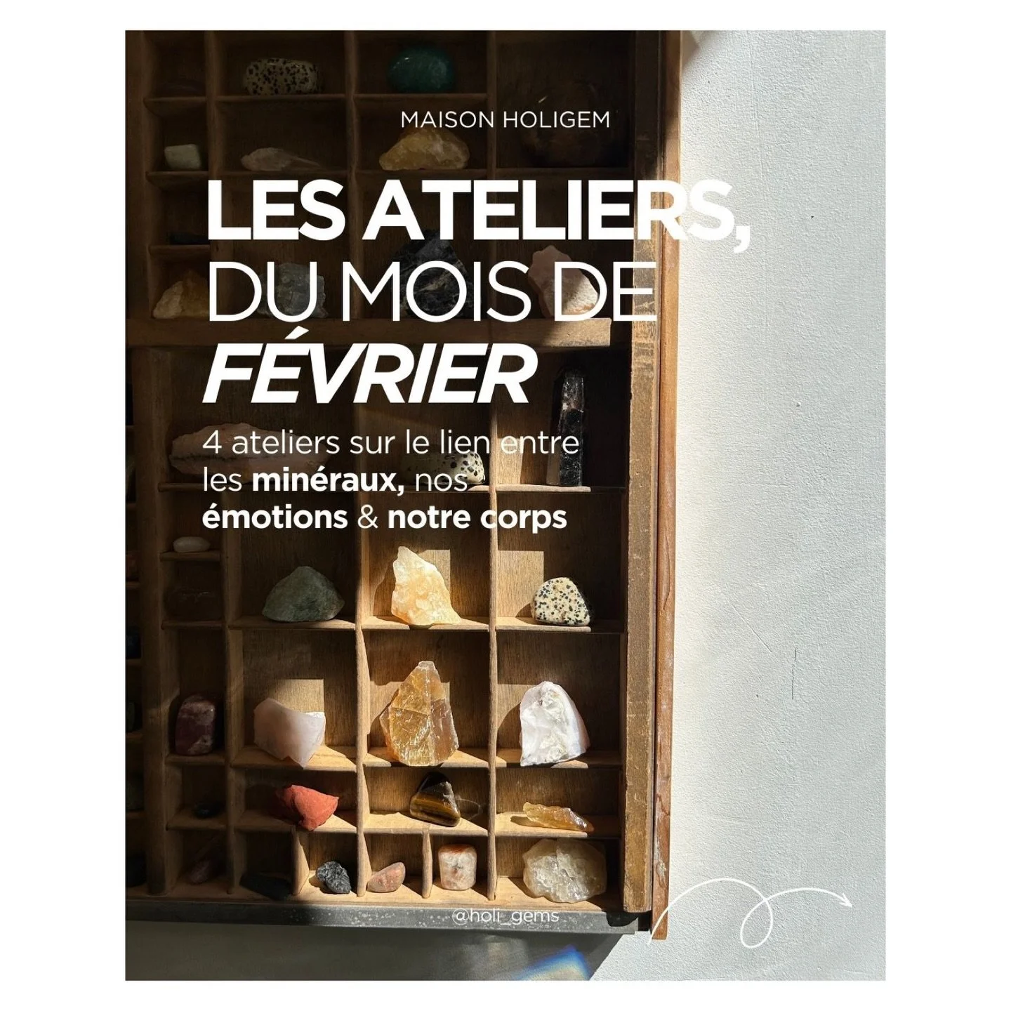 ✨Les derniers ateliers Holigem &agrave; Limoges !✨

Toujours :
📅 Le samedi 
⏰ De 9h &agrave; 10h
💎&Agrave; la maison Holigem 
💶 Tarif : 26&euro;

🌝Samedi 14 f&eacute;vrier : L&rsquo;ancrage
Pour (re)trouver une stabilit&eacute; int&eacute;rieur s