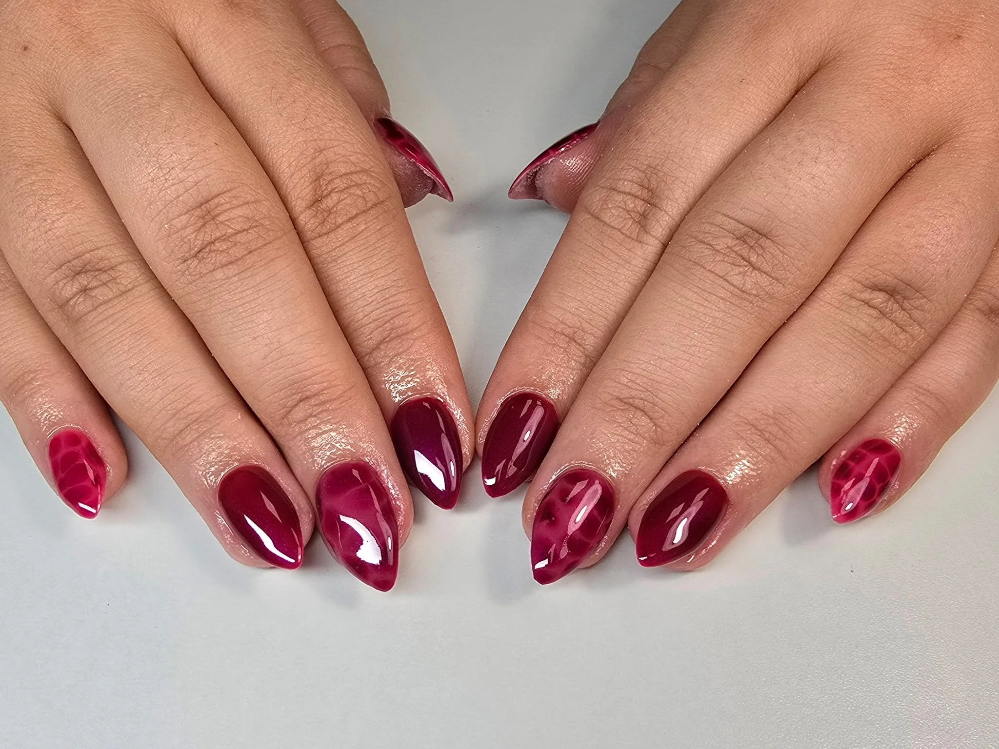 🍒

💅 Service: Gel Tip Extensions with Intermediate Nail Art 
🕑 Time: 90 mins
💷 Cost: &pound;46

Check Availability &amp; Book Online at www.strawberrybronze.co.uk 🍓

🧴Products: 
@the_gelbottle_inc 
@labology3 
@glitterplanetuk 
@thecuticlelab.l