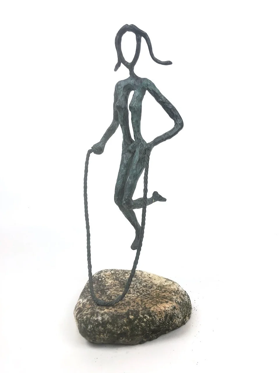 Grapple Rope Statue Girl Jumping Rope Statue