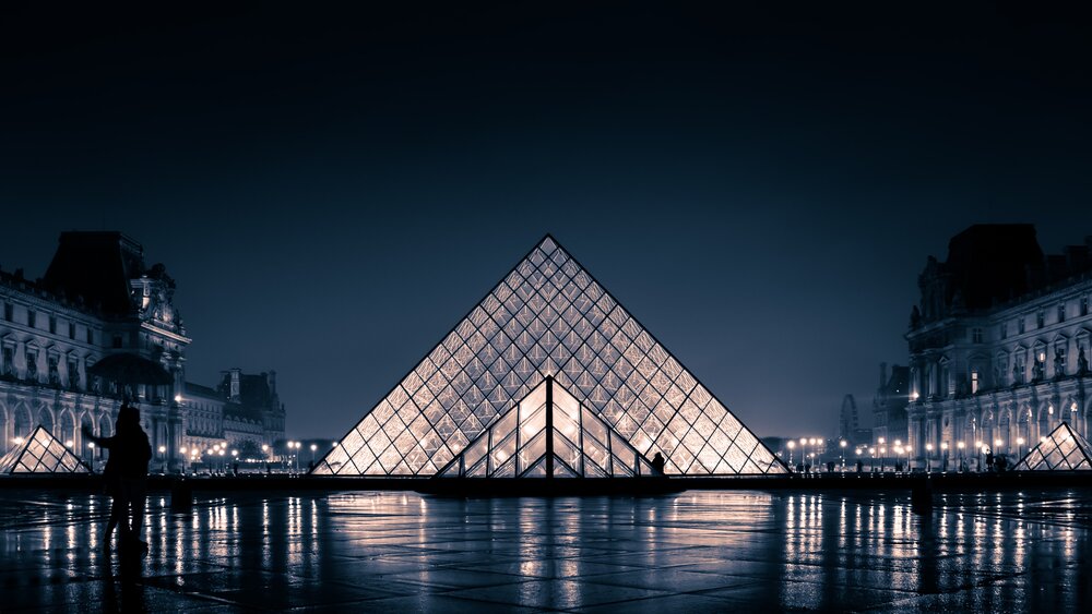 Louvre Museum, night