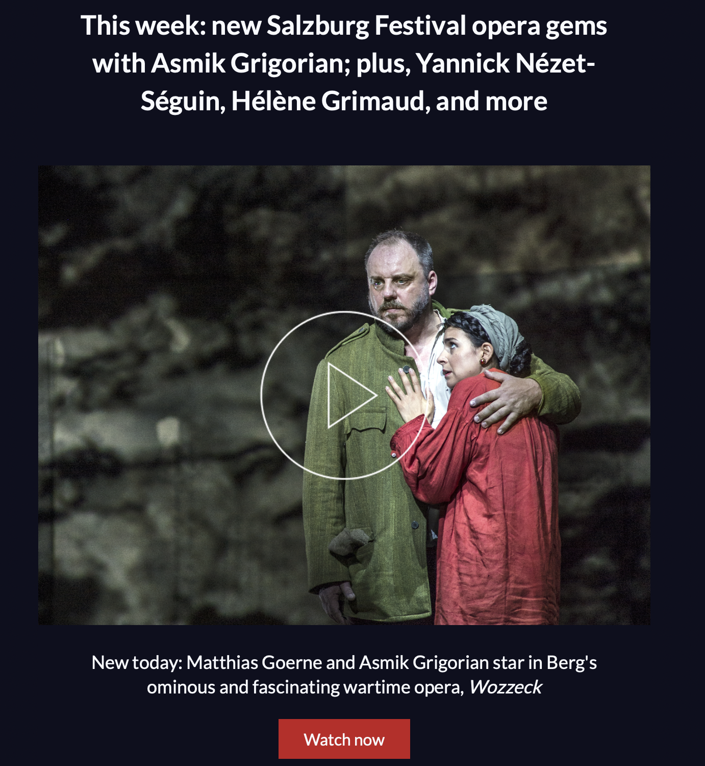 Watch ‘Wozzeck’ and ‘Elektra’ on Medici.tv