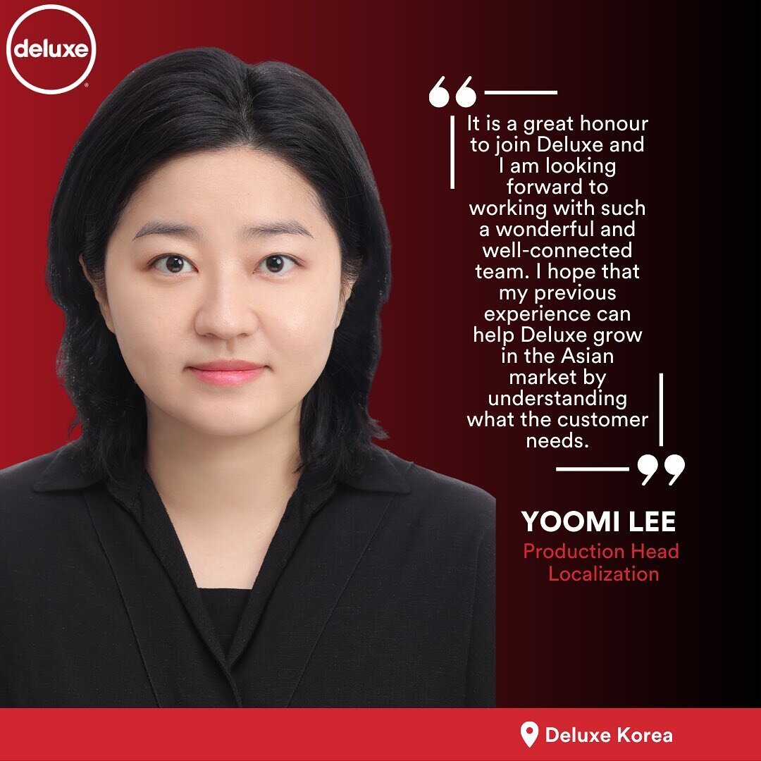 Introducing Yoomi Lee, our Production Head of Localization based in Korea!
We're thrilled to have her on board and can't wait to see her bring her passion to our team in the Seoul Office.
#WeAreDeluxe
