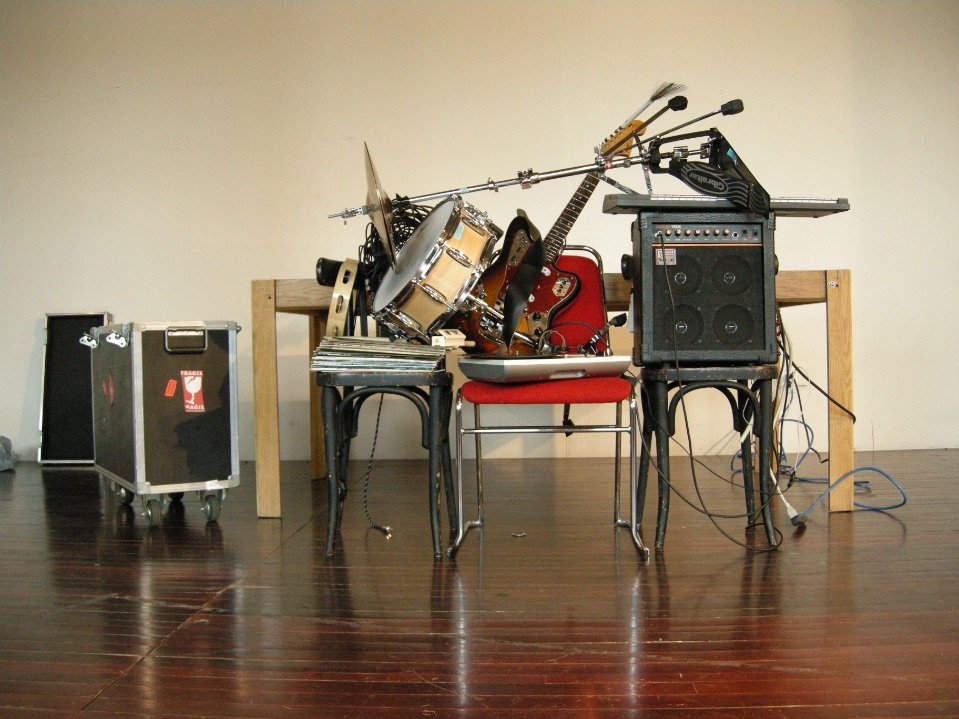 Installation of musical instruments by Caroline Dubois. Photo: Caroline Dubois