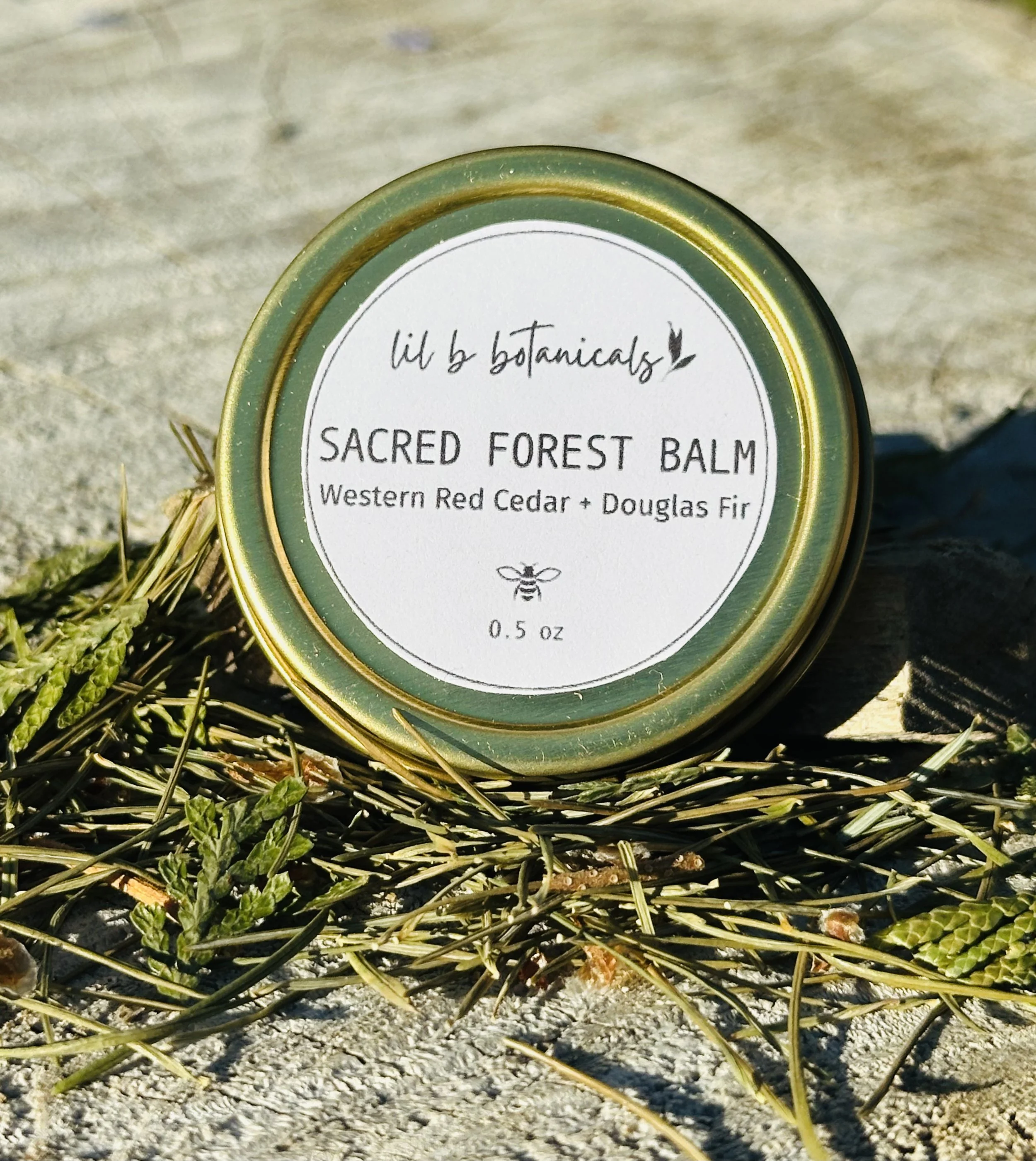 sacred forest balm - x̌payʔac (Western Red Cedar) + čəbidac (Douglas Fir) | 0.5 oz