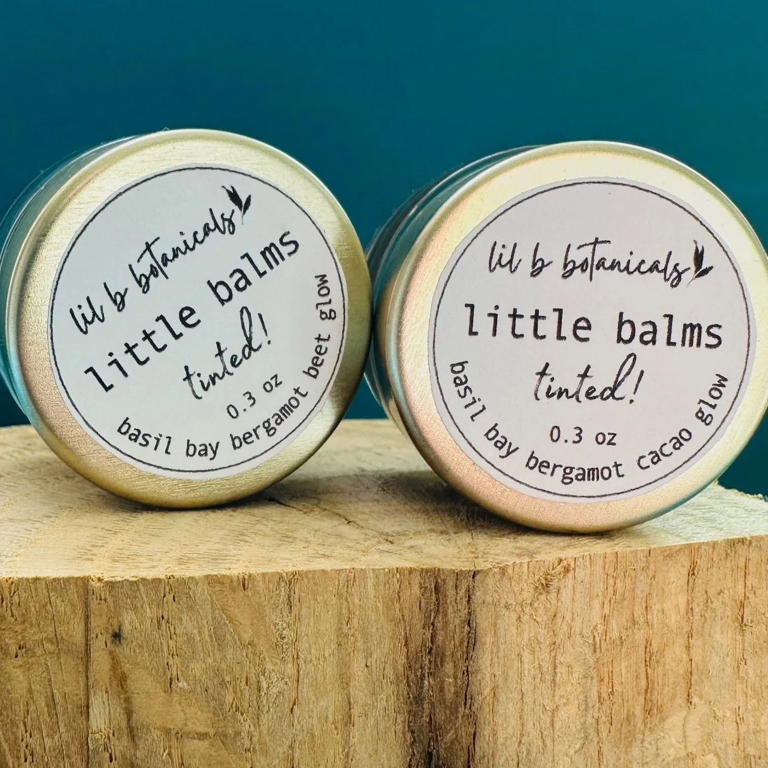 NEW! little balms - tinted! | basil bay bergamot cacao glow | 0.3 oz