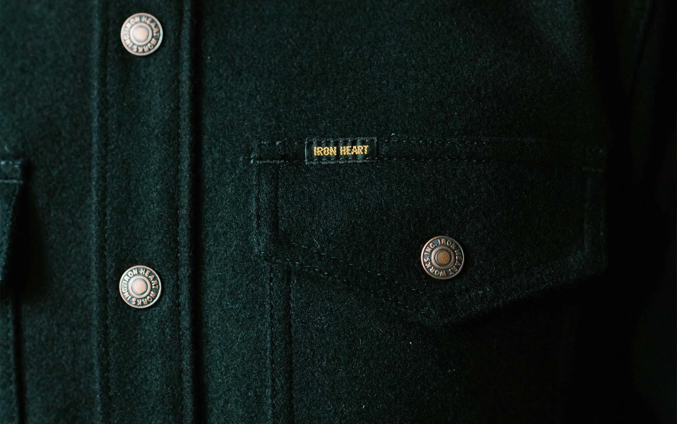 IRON HEART MELTON WOOL CPO JACKET Buffalo Check Grey L from Japan 