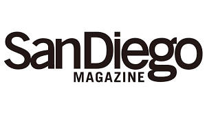 Logo of San Diego Magazine with black text on a white background.