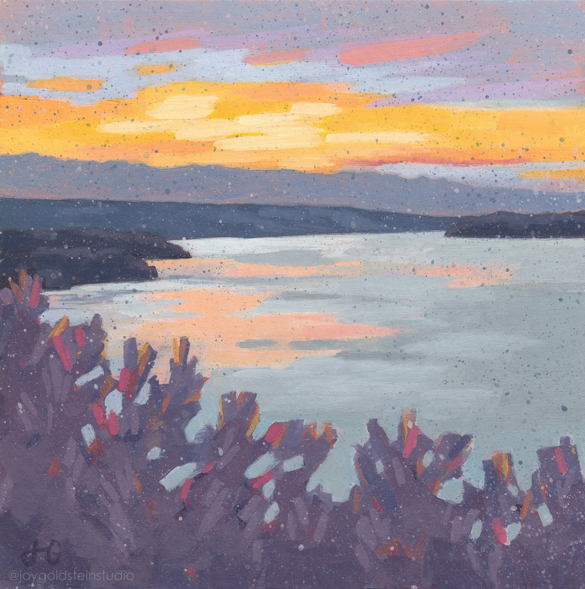 Pirates Cove Sunset, 8x8 inches