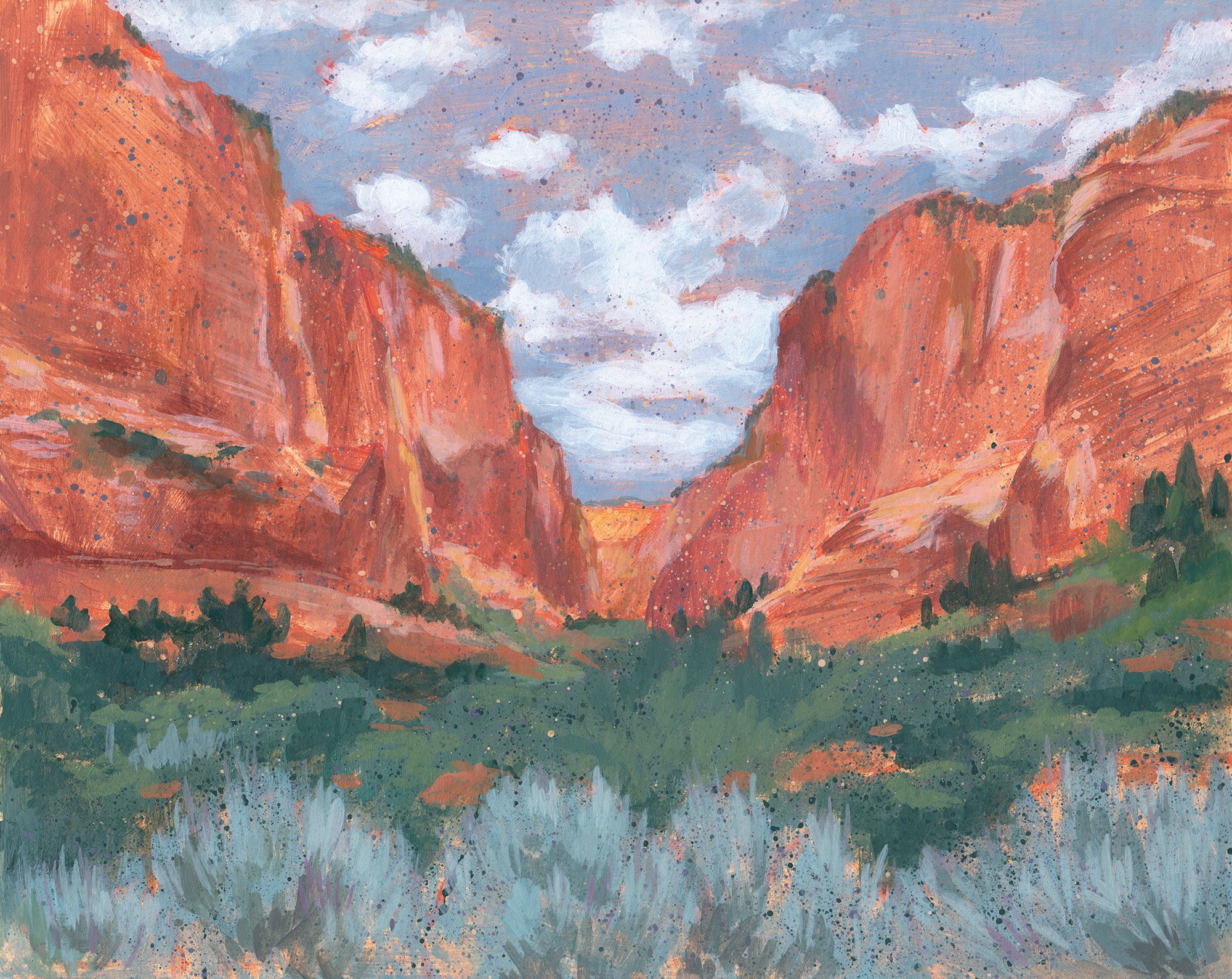 Fiery Canyon, 8x10 inches, $135
