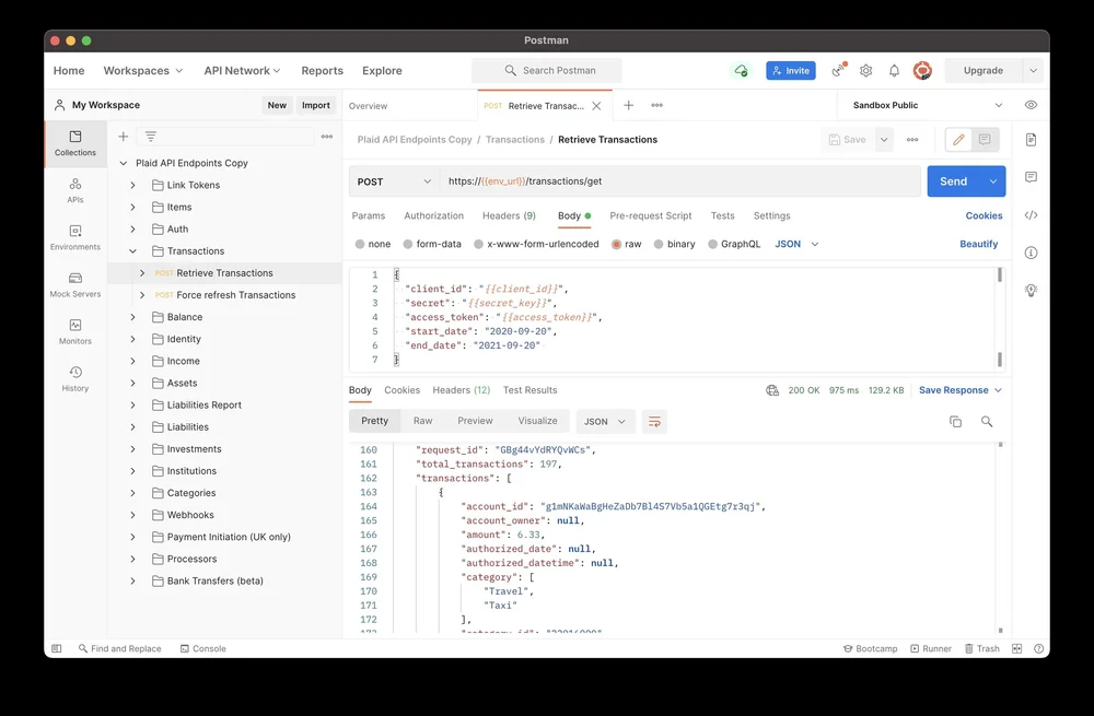 Plaid Sandbox Dashboard — Kevin Schulman