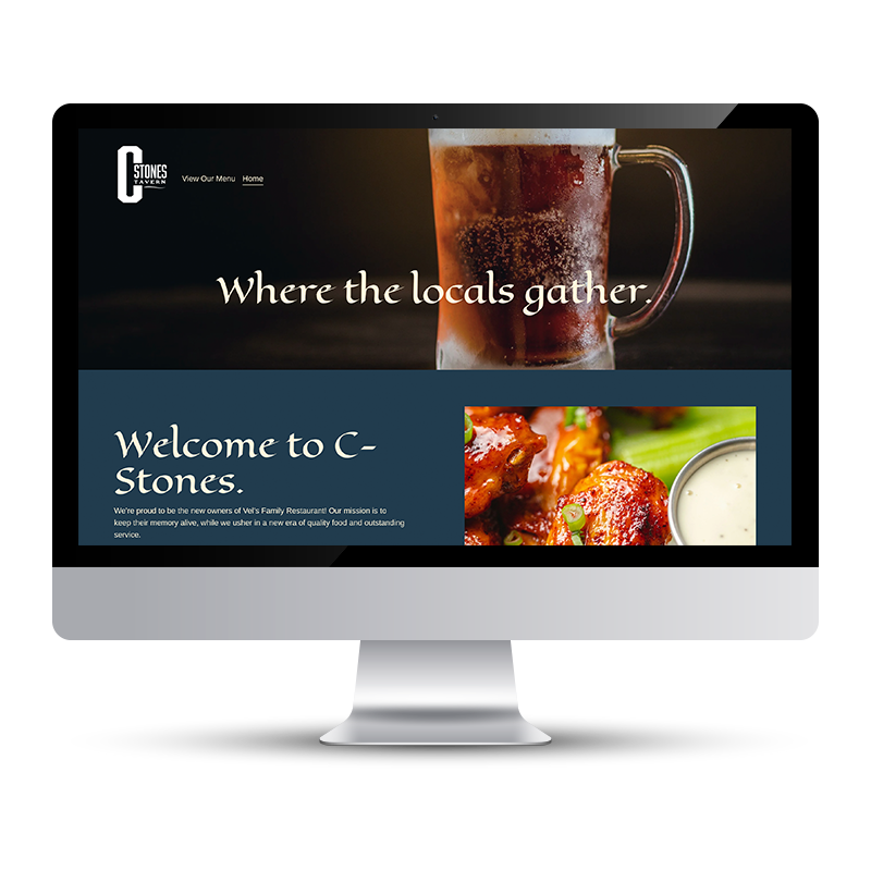 C Stones Tavern | Web Design, Menu Design