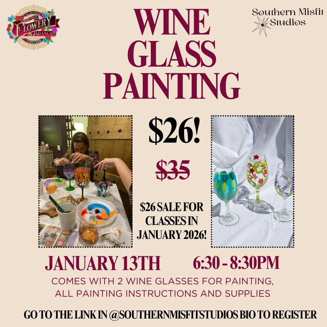 Wine Glass Painting at Flowery Branch Winery