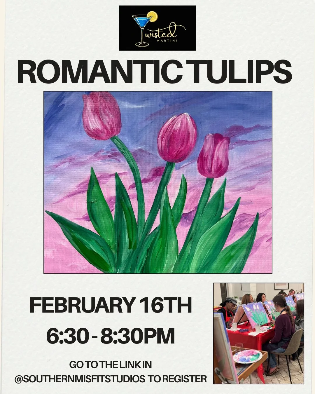 Romantic Tulips Paint Class 