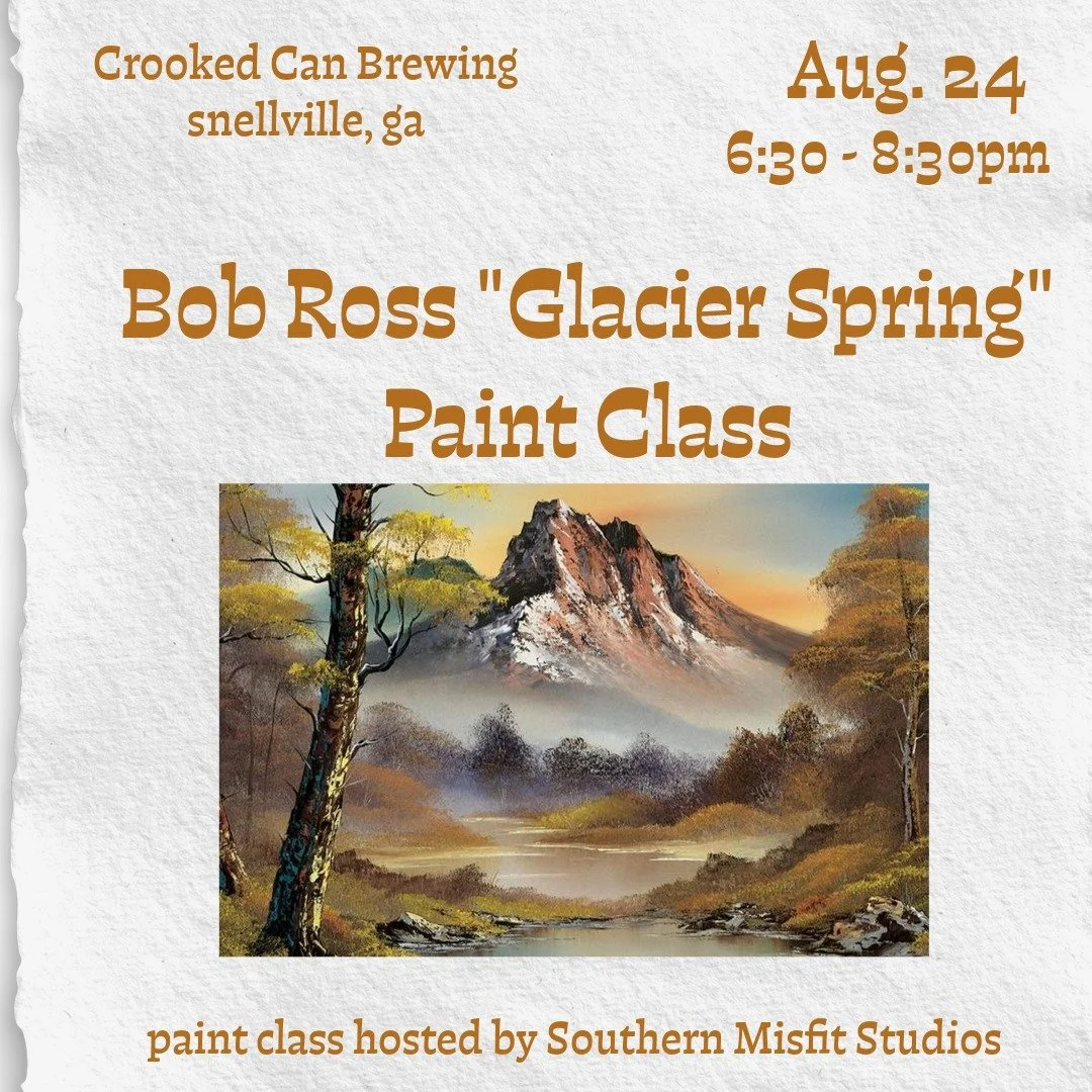 Bob Ross Glacier Spring Paint Class