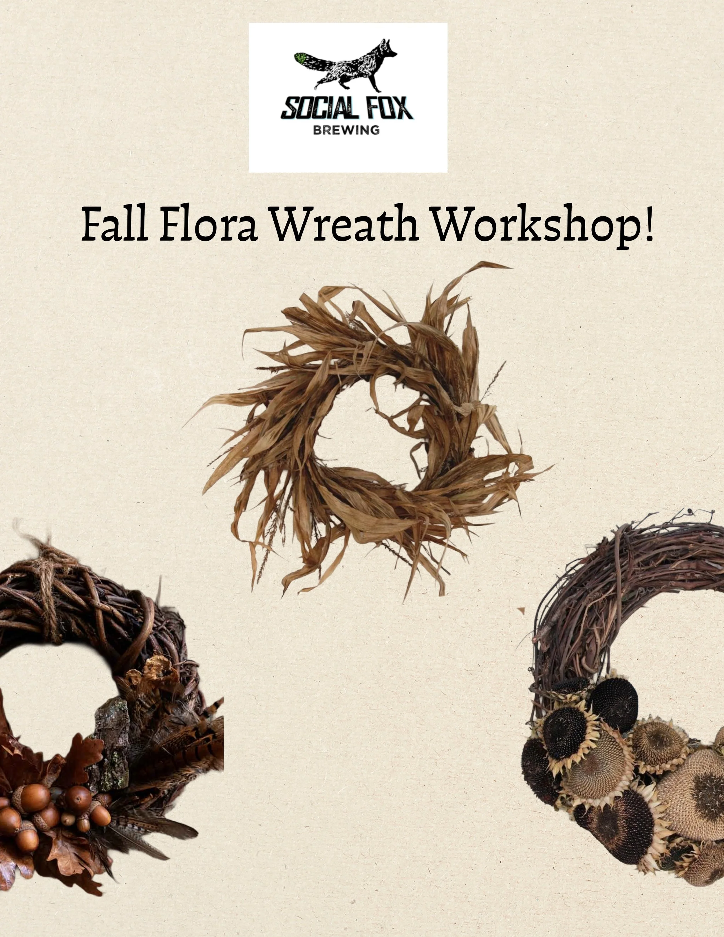 Fall Flora Wreath Workshop - 9/29 @ Social Fox Brewery
