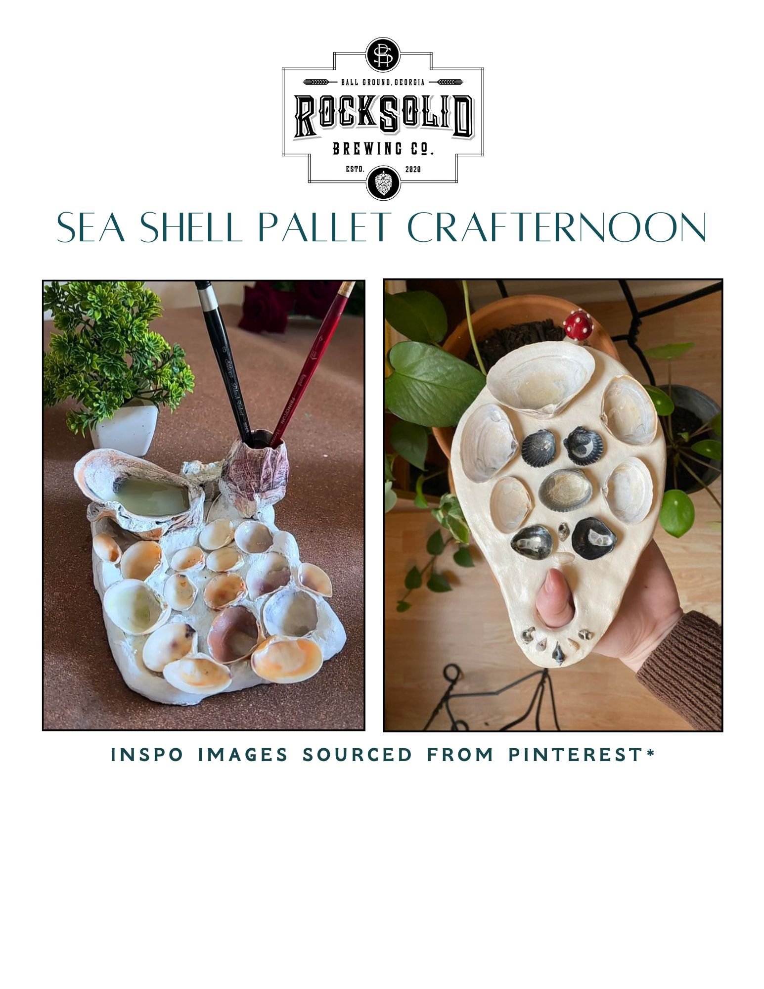 (NEW!) Sea Shell Paint Pallet Craft-ernoon - 5/21 @ RockSolid Brewing