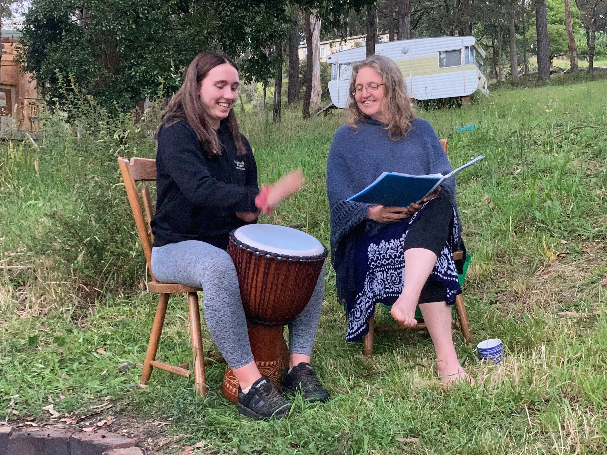 Djembe drumming at summer solstice