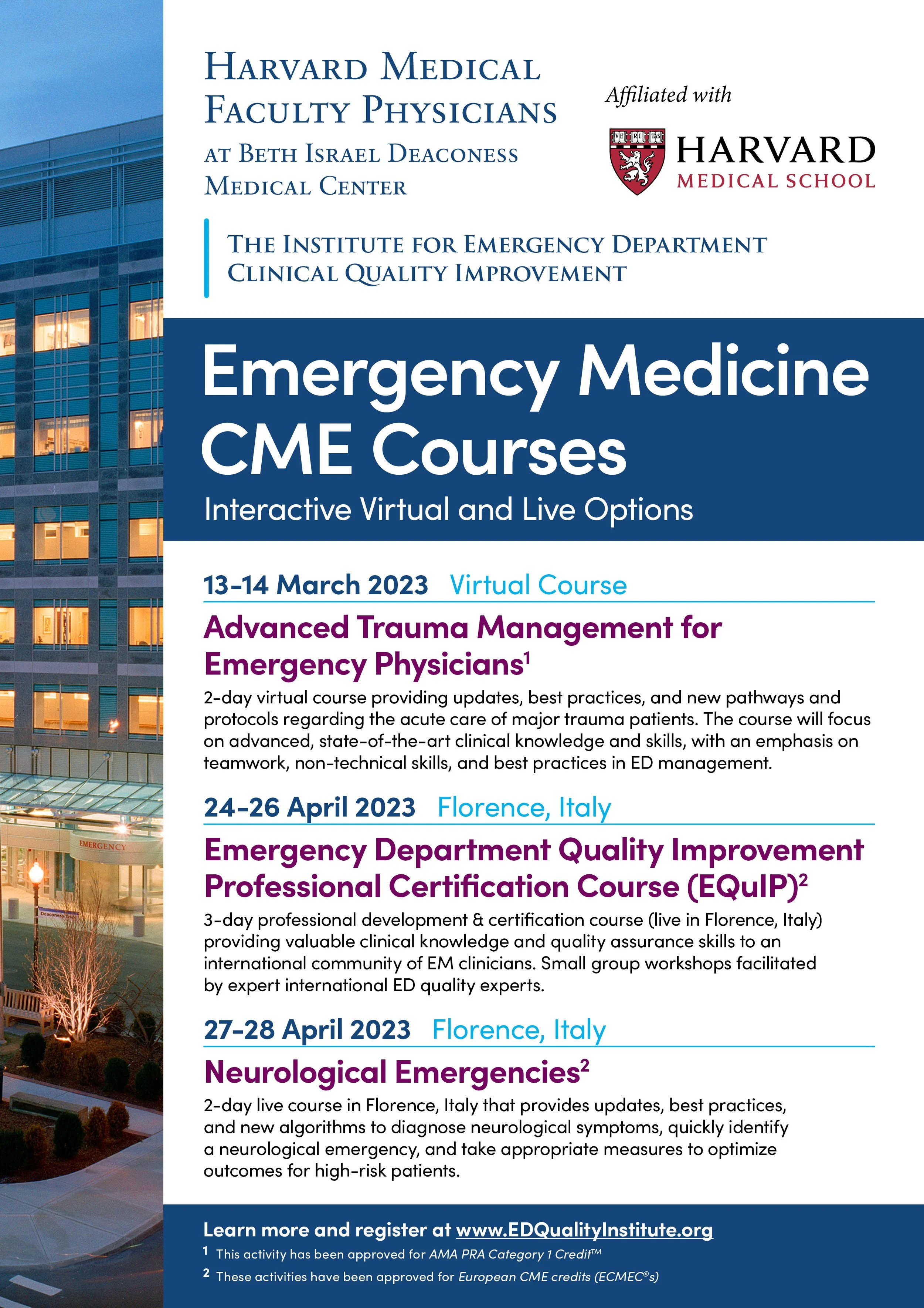 Join us in Florence, Italy for Quality Assurance and Neuro CME courses