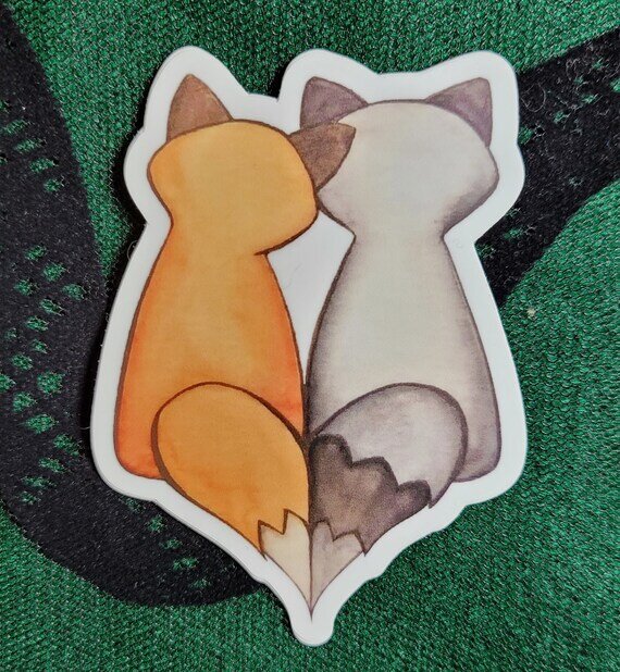 Fox and Raccoon Sticker