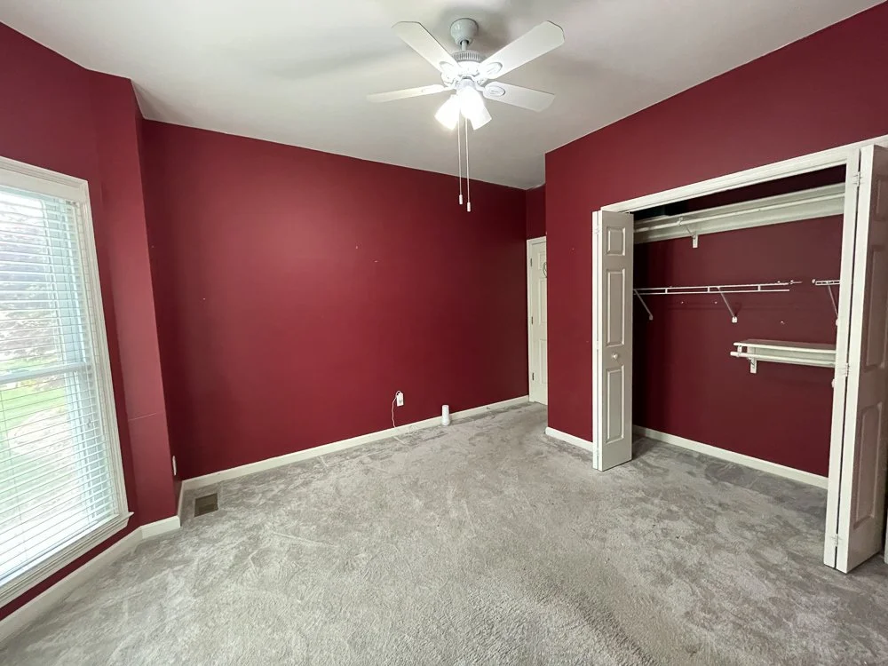 A room painted in bright deep red