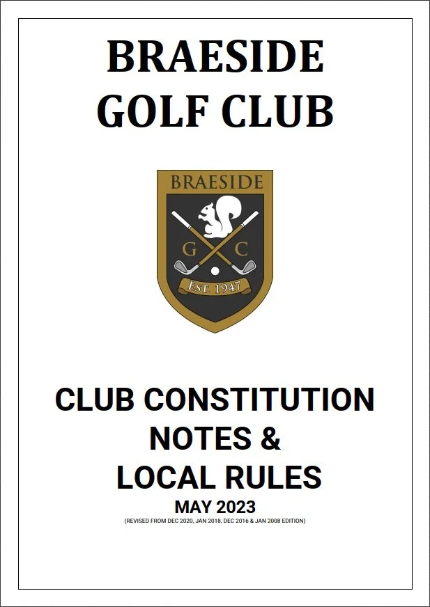 Braeside Golf Club Constitution — Braeside Golf Club