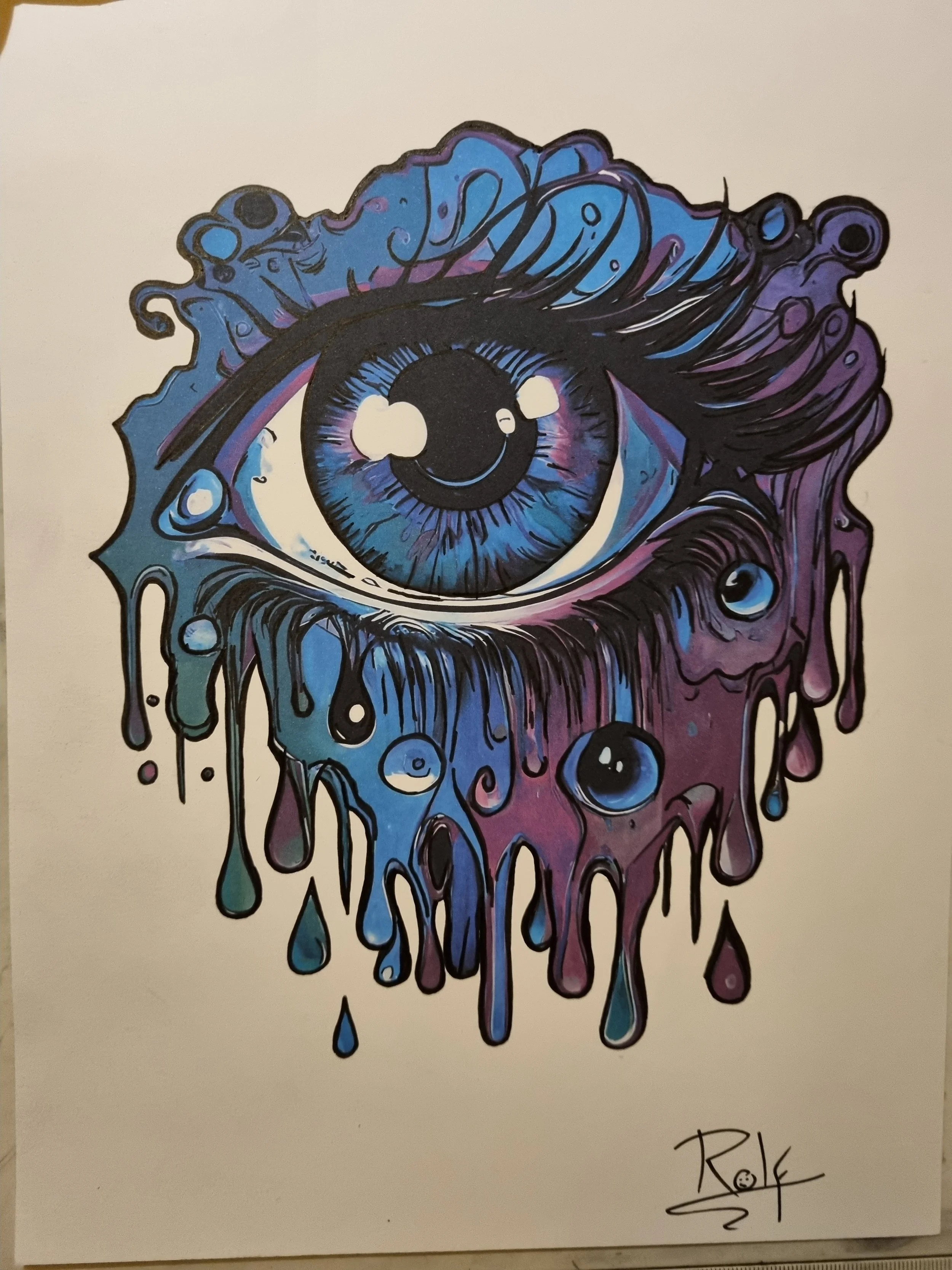 Oog in grafitti stijl