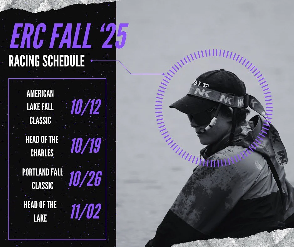 We are so back 🚣🍂 Fall racing is just around the corner, and our team has been putting in the work. 

Mark your calendars and catch ERC on the course at:
American Lake Fall Classic &mdash; Oct 12th, Lakewood, WA
Head of the Charles &mdash; Oct 19th