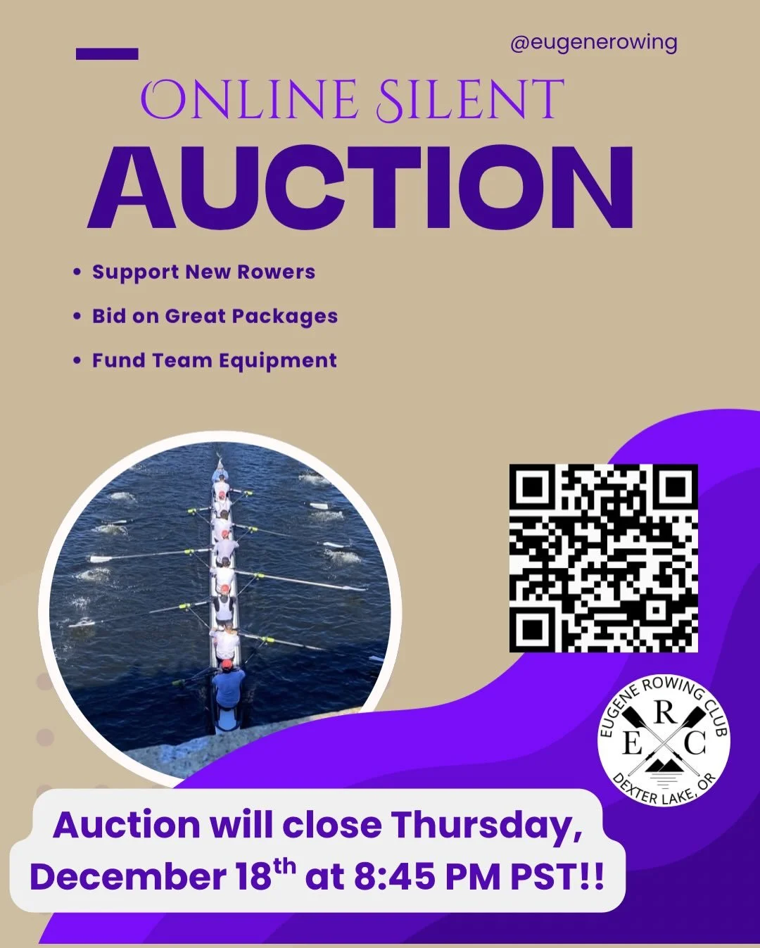 ERC&rsquo;s annual Winter Silent Auction is LIVE! 💜🎉
We&rsquo;re TWO WEEKS out from the auction closing. Now through 8:45pm PST on December 18th, you can bid on an amazing lineup of experience packages. These include local goods, art, services, adv