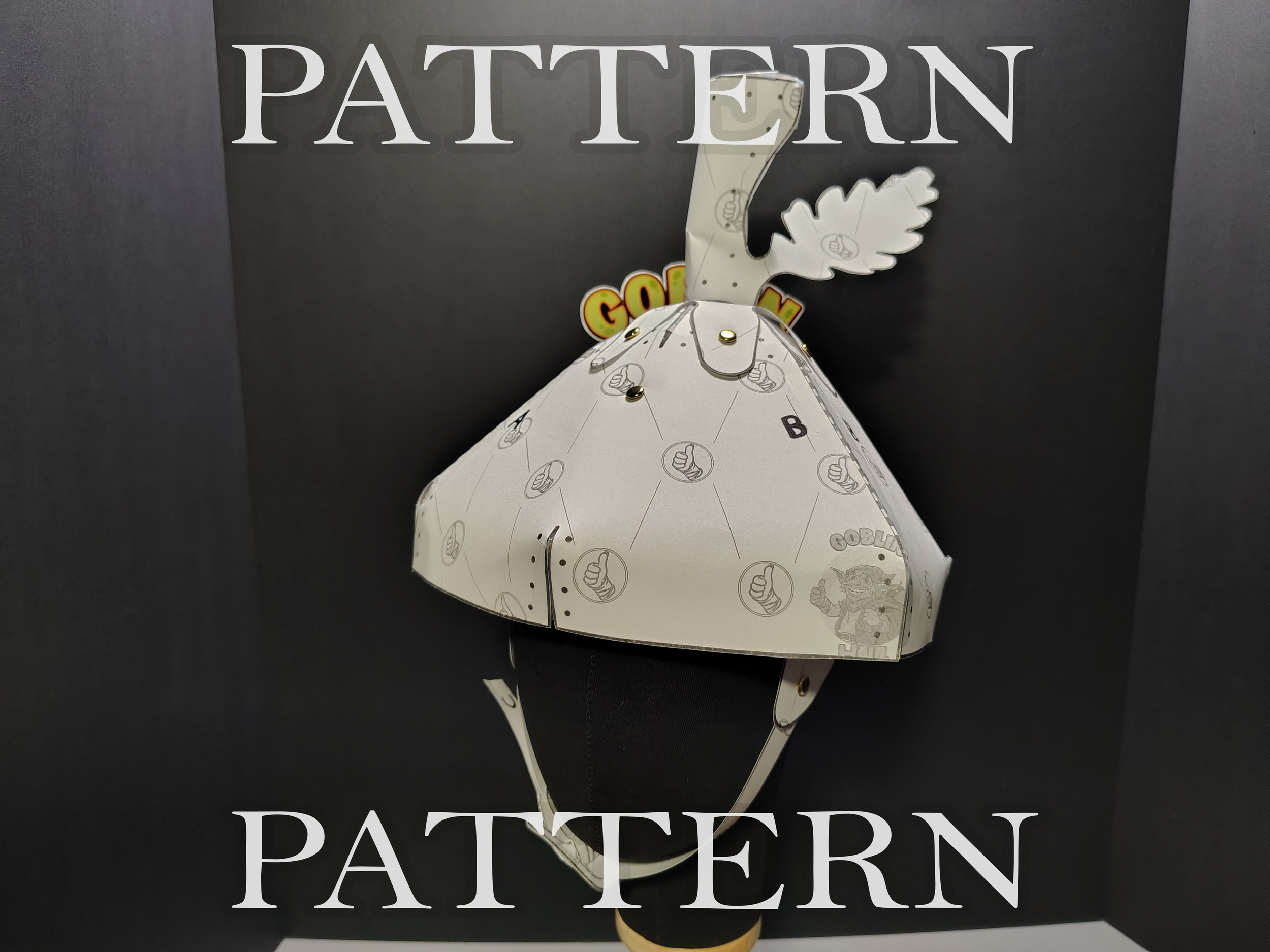 Acorn Cap Helmet Leather Pattern PDF