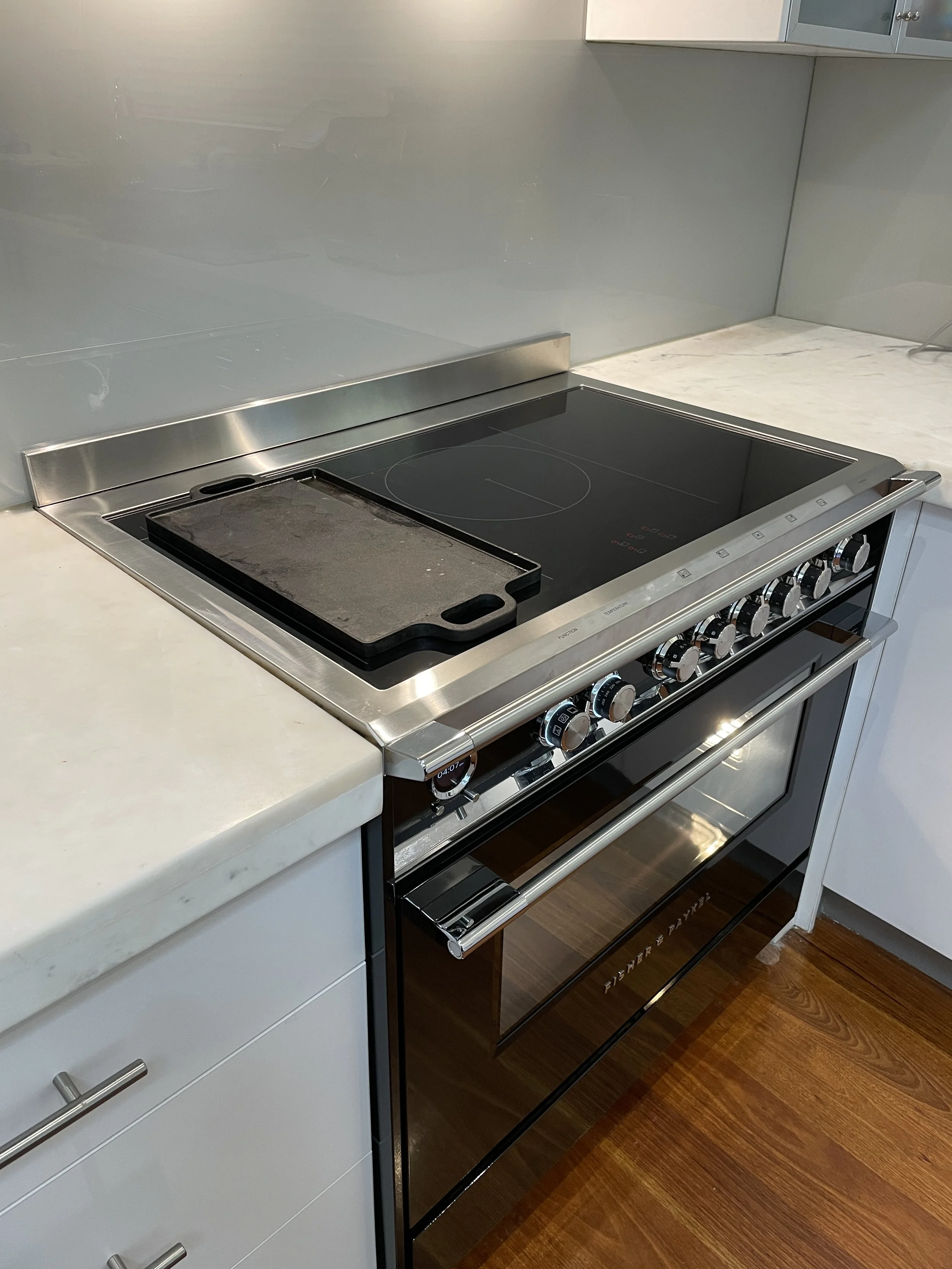 cast iron pan on the new freestanding induction cooktop