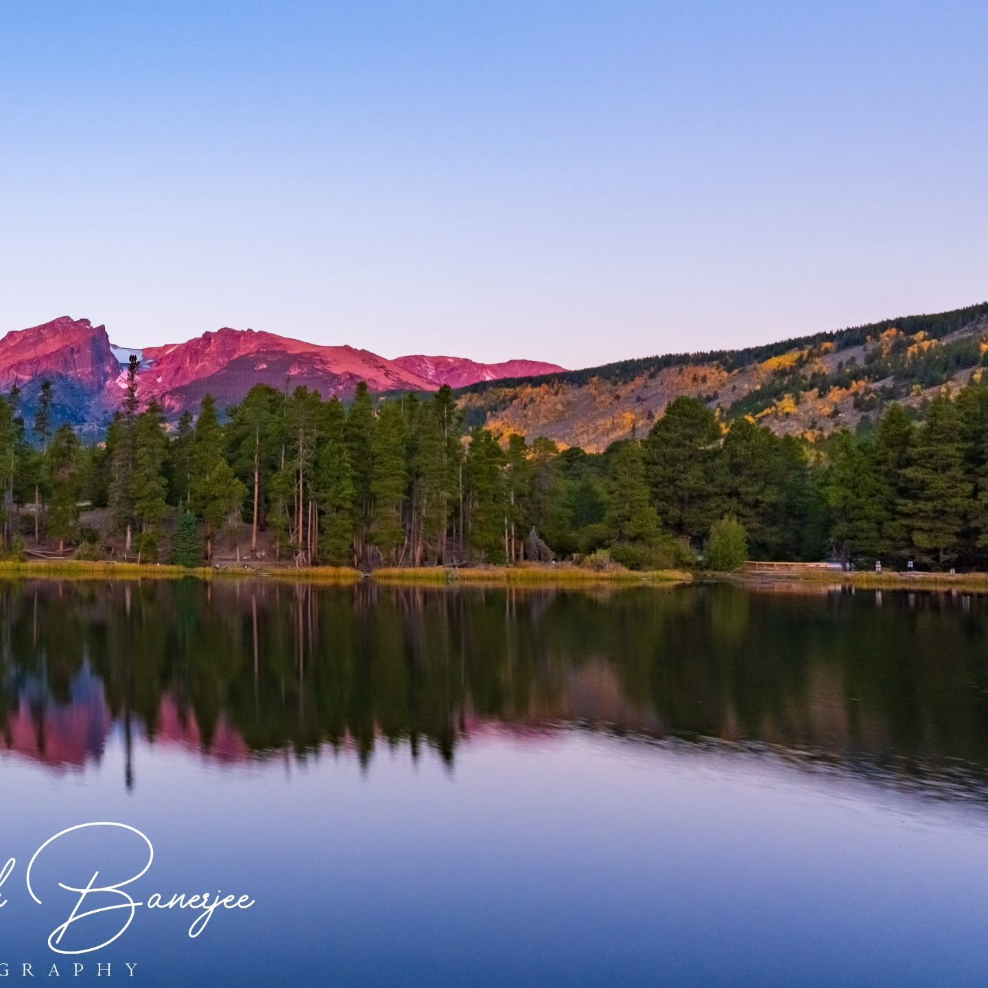 Starting the day off right with a sunrise at Sprague Lake in Rocky Mountain National Park. What a glorious spot for wildlife viewing and golden hour photography - caught a moose wading into the water during my time lapse.
Panorama post 1/2

#spraguel