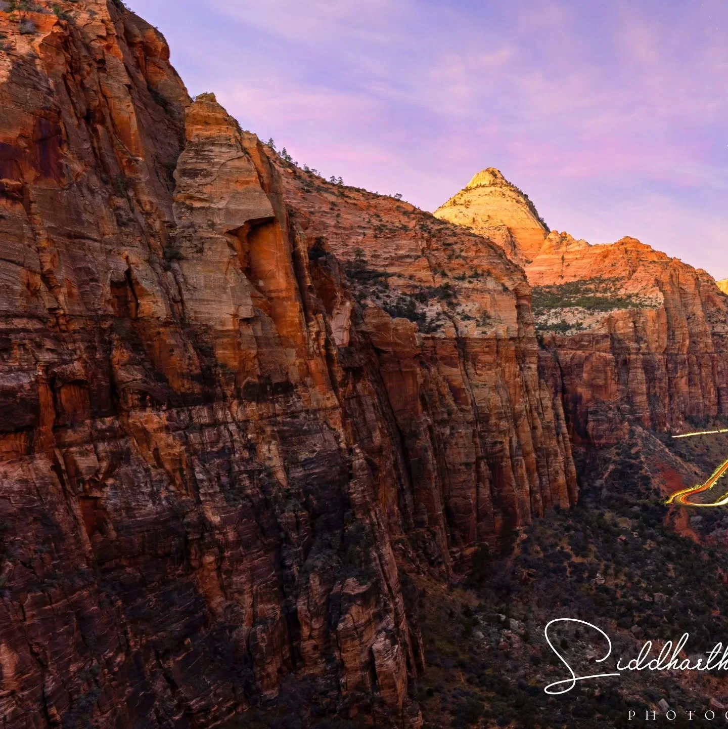 My first time at the Zion Canyon Pine Creek Overlook was way before sunrise &mdash; just me, a headlamp, and the hope that the light show would be amazing. I kept losing the trail on the rocks in the dark, but eventually the overlook opened up, and t