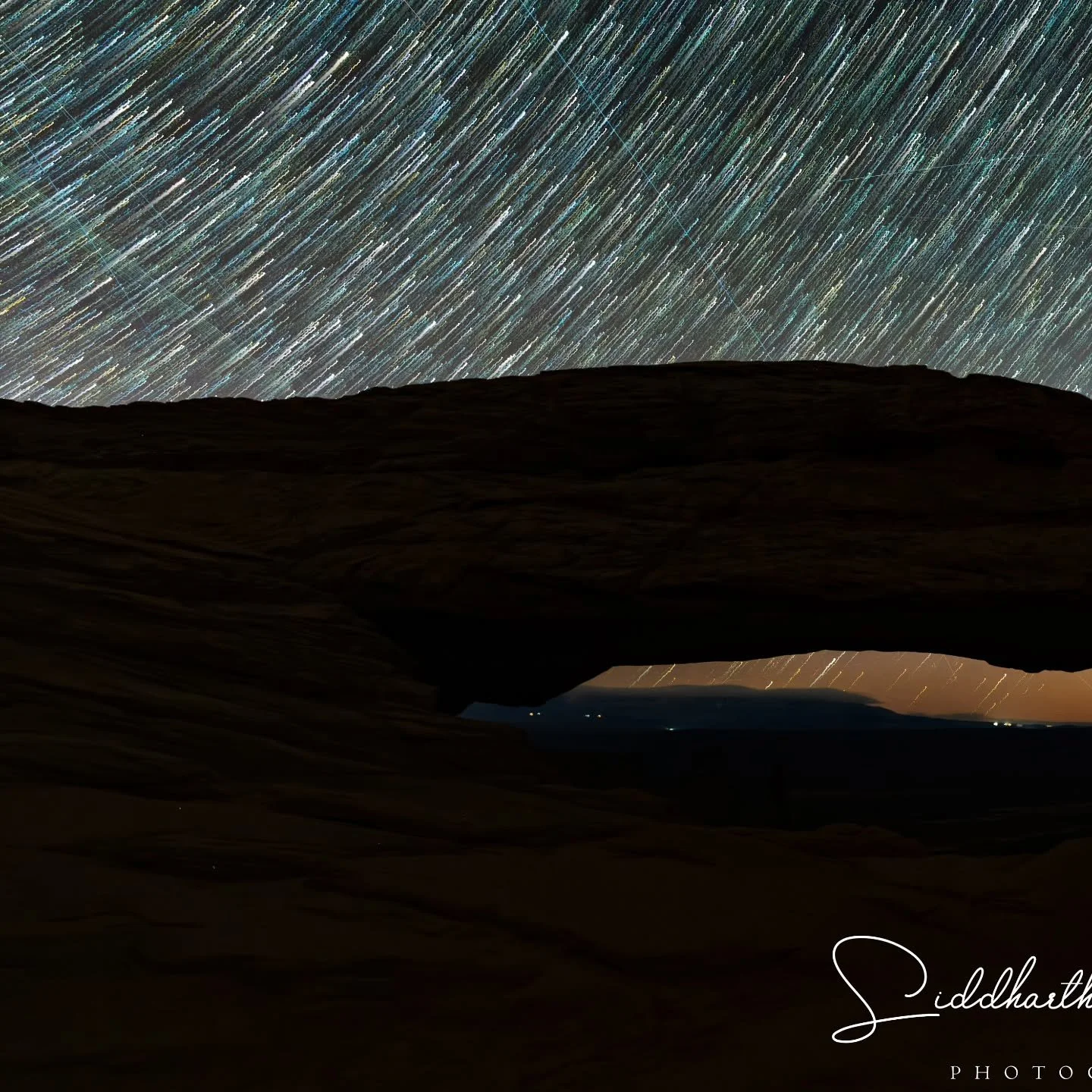 Post 2/2
Star trails over Mesa arch before sunrise 🌞 
This spot has been made famous for the iconic sunrise from here which lights up the underside of the arch. Because of the dark sky here, I decided to get here much earlier to do some stargazing b