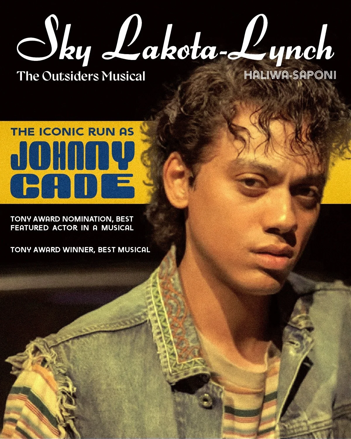 @brundlesky has just taken his final bow as Johnny Cade in @outsidersmusical after 10 years working on the production 👏 Sky&rsquo;s tireless and passionate commitment during his time as Johnny will be remembered in the history of Indigenous performi