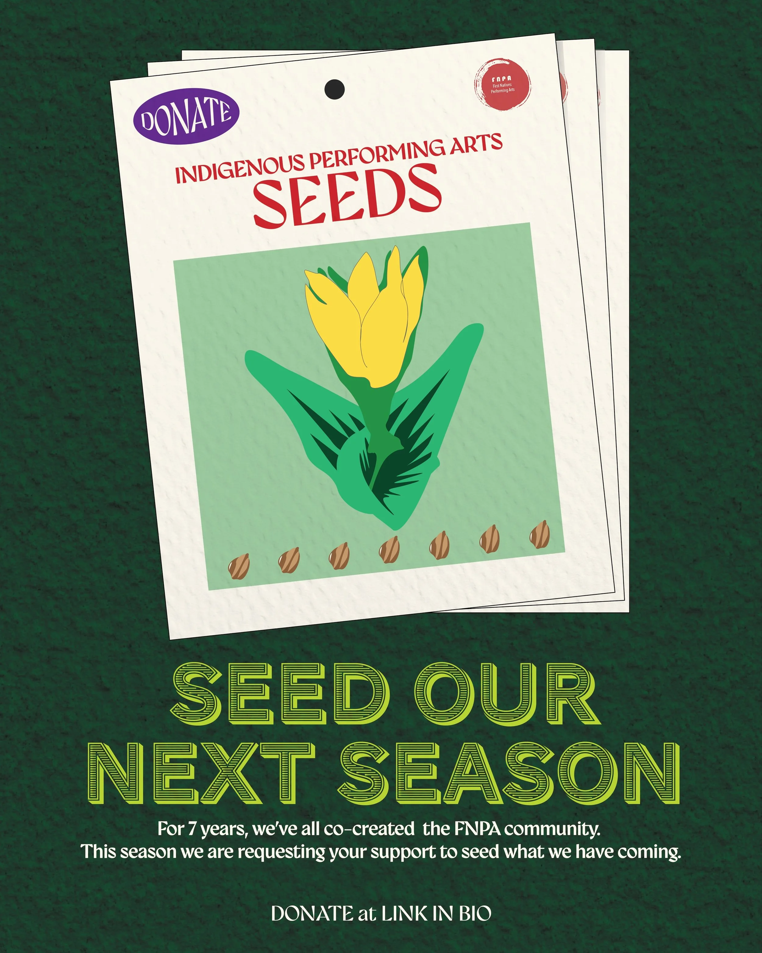 FNPA is growing 🌱 and we are fundraising to make our 2026-2027 season the most impactful one yet. Your support helps us continue artist development, decolonization work, fair artist compensation, and community access to local performances.

Swipe to