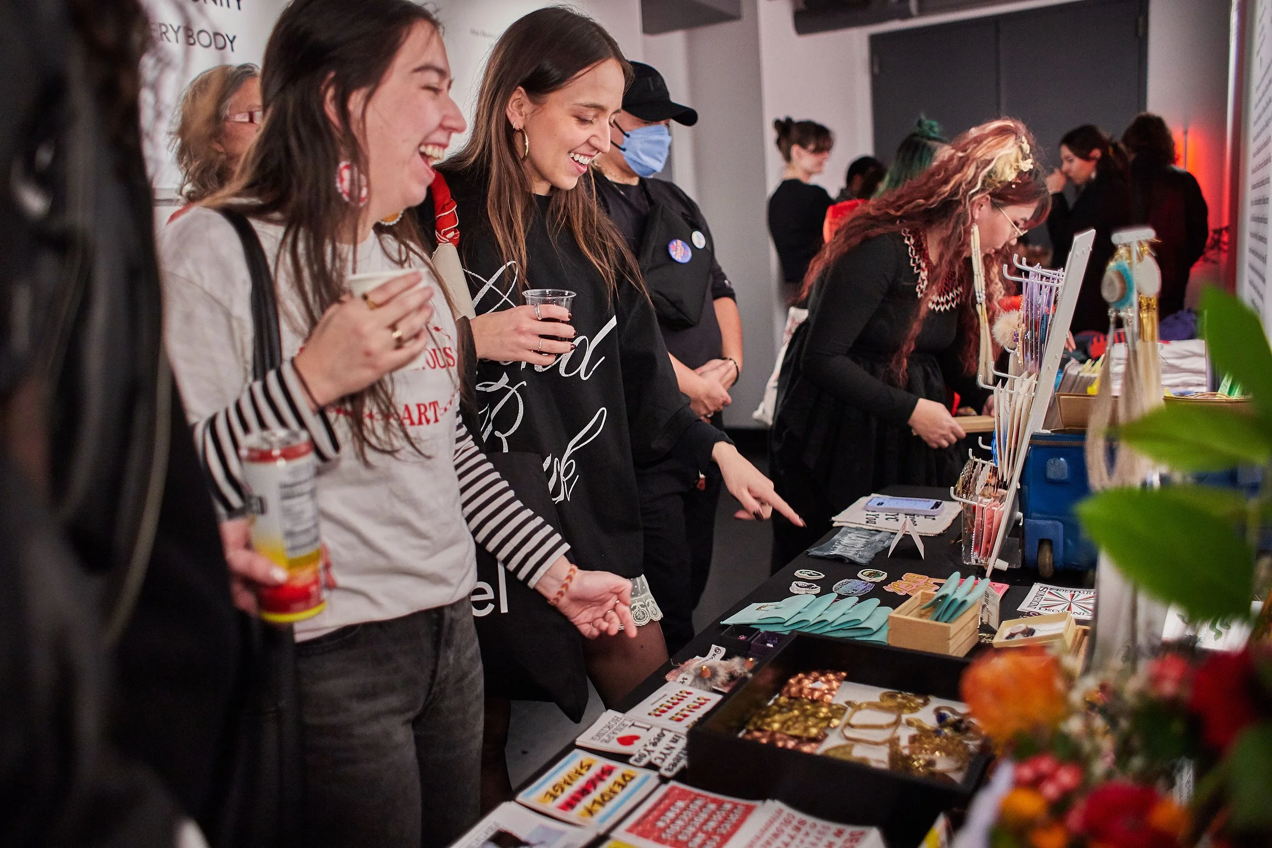 Nishina Loft, Kanien’keha:ka, w/ Relative Arts pop up at 2026 Winter Party Photo by Tucker W Mitchell