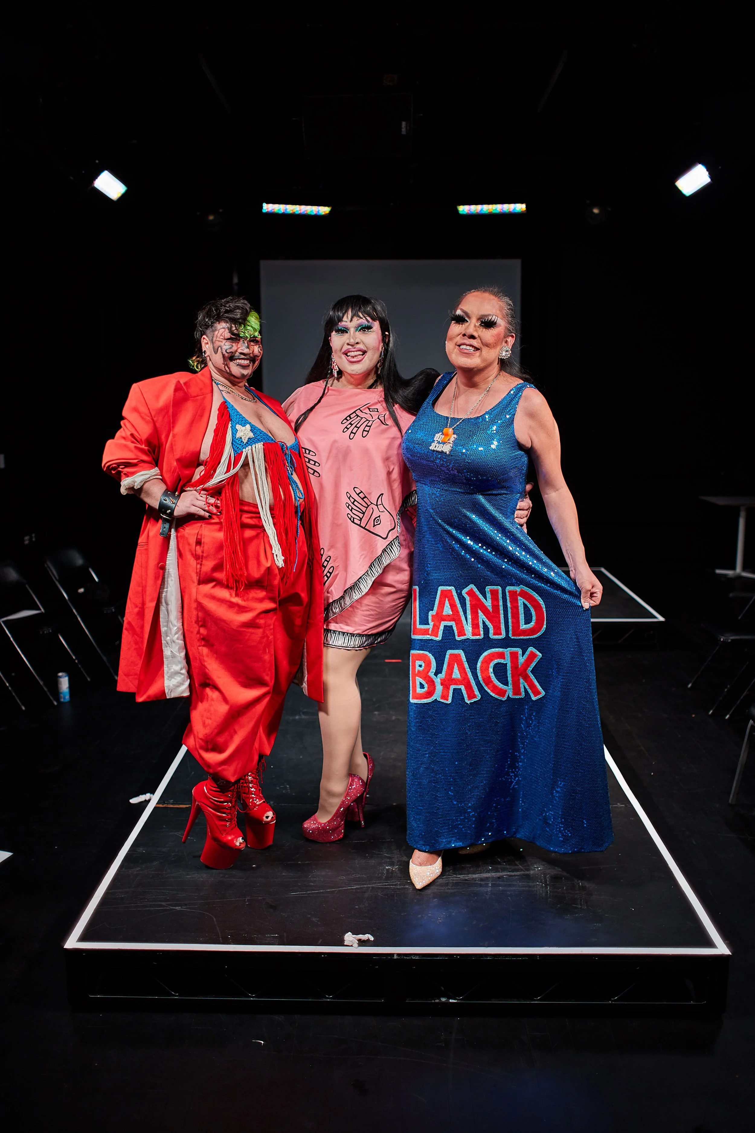 LaLaLand Back with Lady Shug (right), Landa Lakes (middle), and Featuring Oliver Herface (Left) Photo by Tucker W Mitchell at FNPA Winter Party 2026