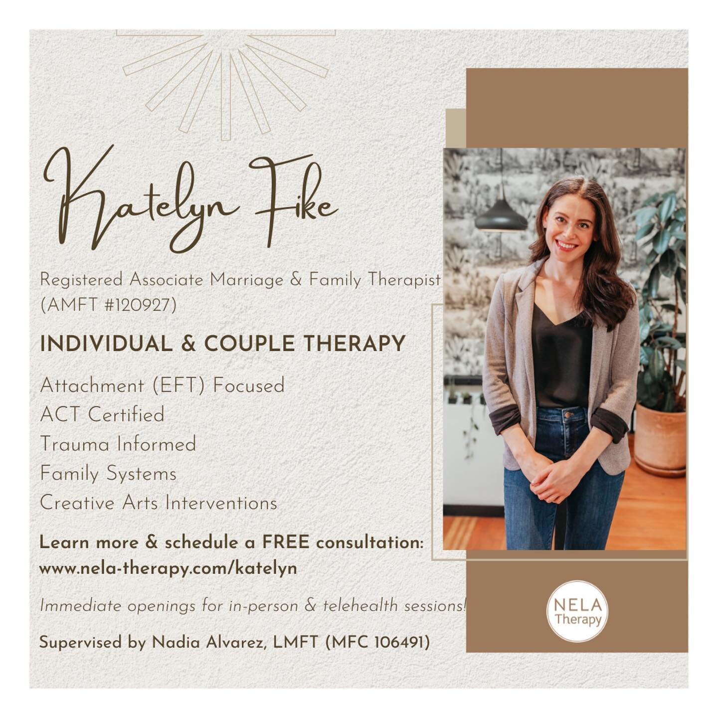 I am currently accepting clients and have immediate availability for online and in-person therapy. @katelyn_nelatherapy
.
You deserve a safe space to deal with painful feelings, relationship issues, past traumas, and the general stressors of day-to-d