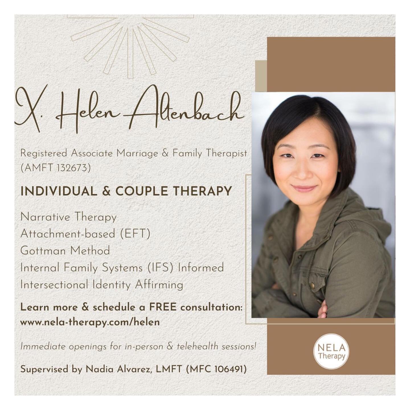 I am currently accepting clients and have immediate availability for online and in-person therapy.
.
As a third-culture kid, I grew up speaking Russian, Mandarin Chinese, and English. Rooted in the Humanistic philosophy, I approach my clients with un