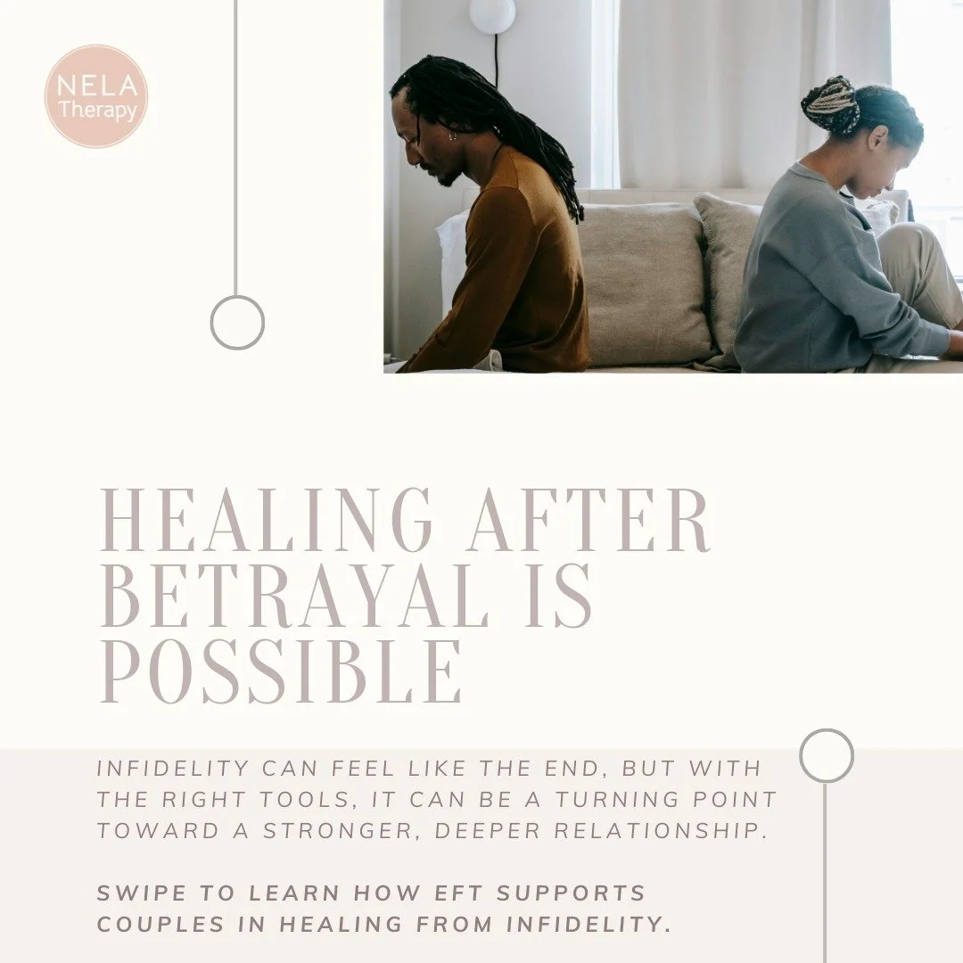 NEW BLOG POST: Infidelity can feel like the end&mdash;but it doesn&rsquo;t have to be.

With the right tools and support, healing after betrayal is possible. Through Emotionally Focused Therapy (EFT), couples can rebuild trust, reconnect, and create 
