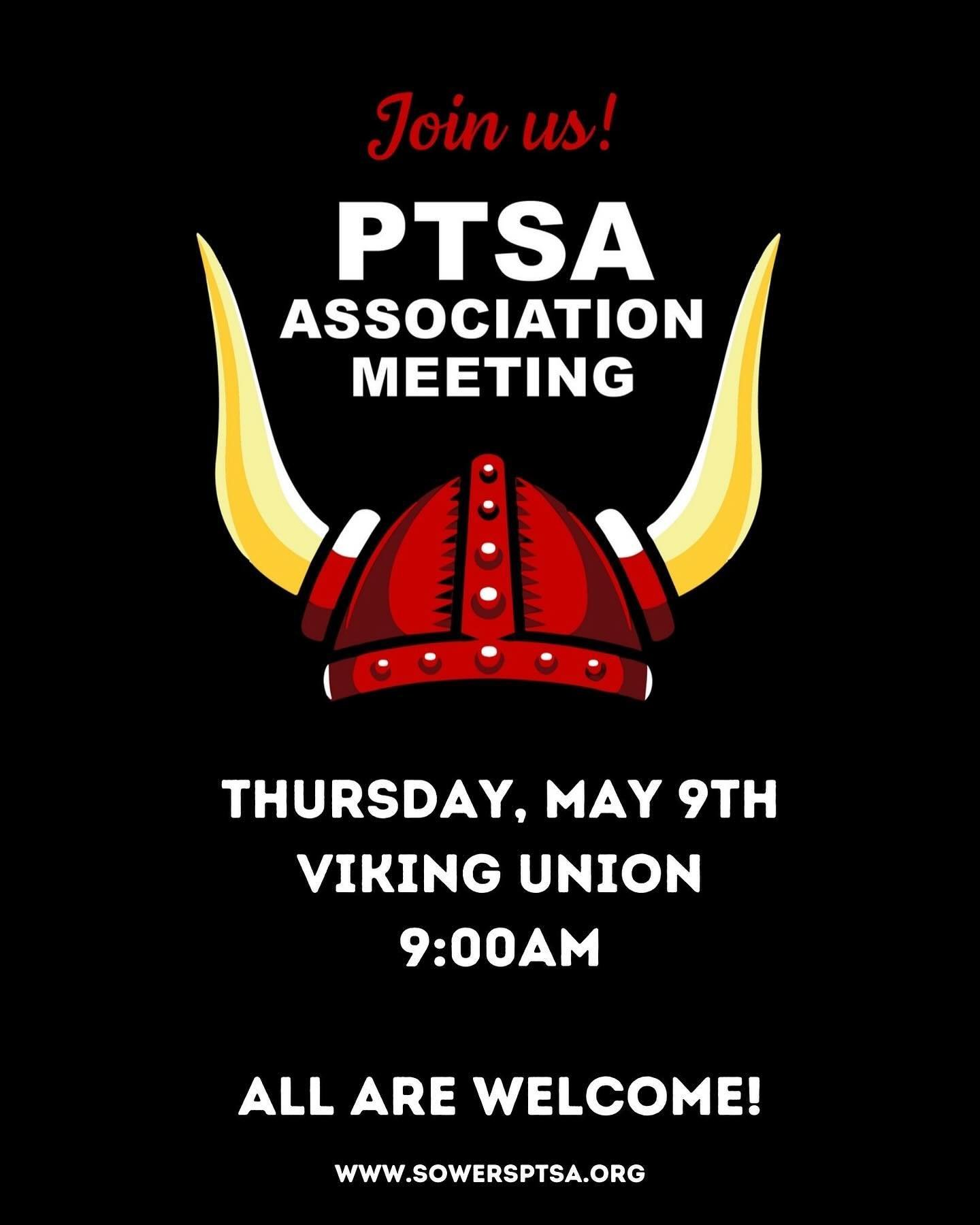 Please join us for our next PTSA Association Meeting this Thursday, May 9th @ 9am in the Viking Union! Come find out about all the fun happenings at Sowers!! Remember to check-in at the Front Office to get your visitor badge. Coffee and Biscotti will
